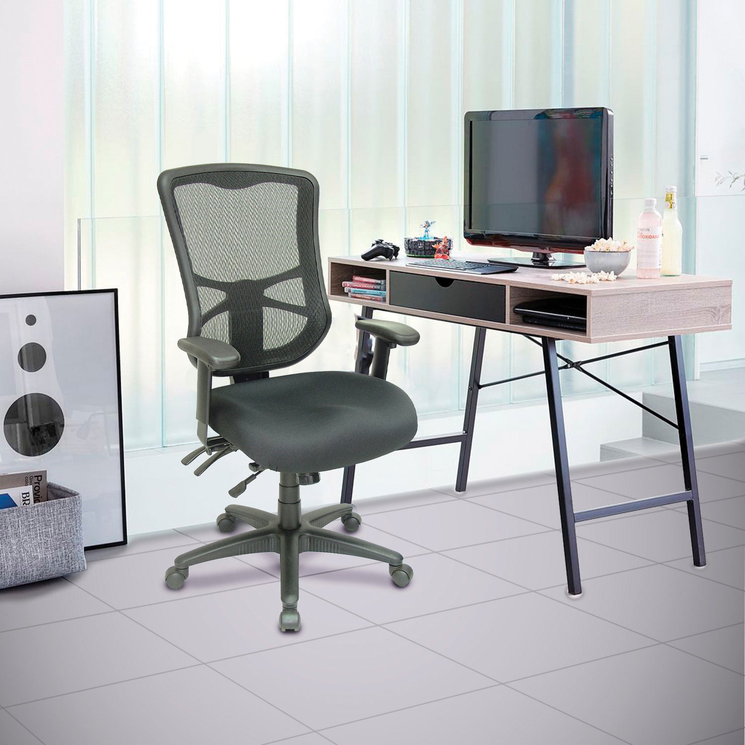 Alera Elusion Series Mesh High Back Ergonomic Office Chair - Adjustable Height (17.2
