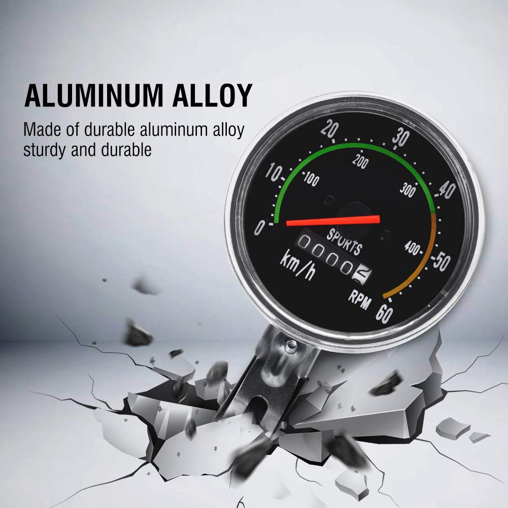 High Precision Mechanical Bike Speedometer Odometer - Durable Aluminum Alloy Cycling Computer for Road & Mountain Bikes - Track Speed, Distance & Ride Data for Cycling Enthusiasts