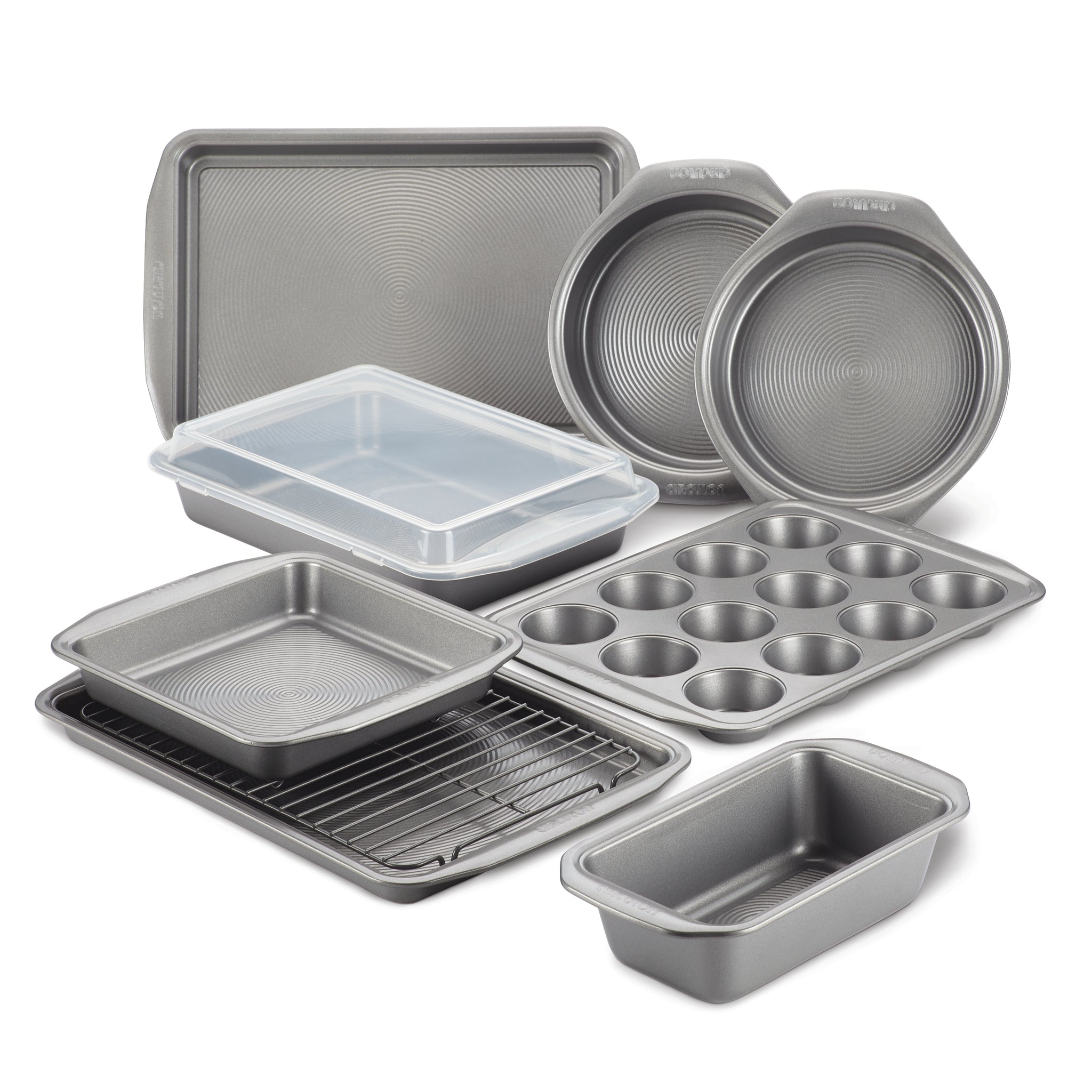 10-Piece Nonstick Bakeware Set - Oven Safe Baking Pans & Cookie Sheets for Cakes, Cookies, Bread - Perfect for Home Bakers & Holiday Cooking