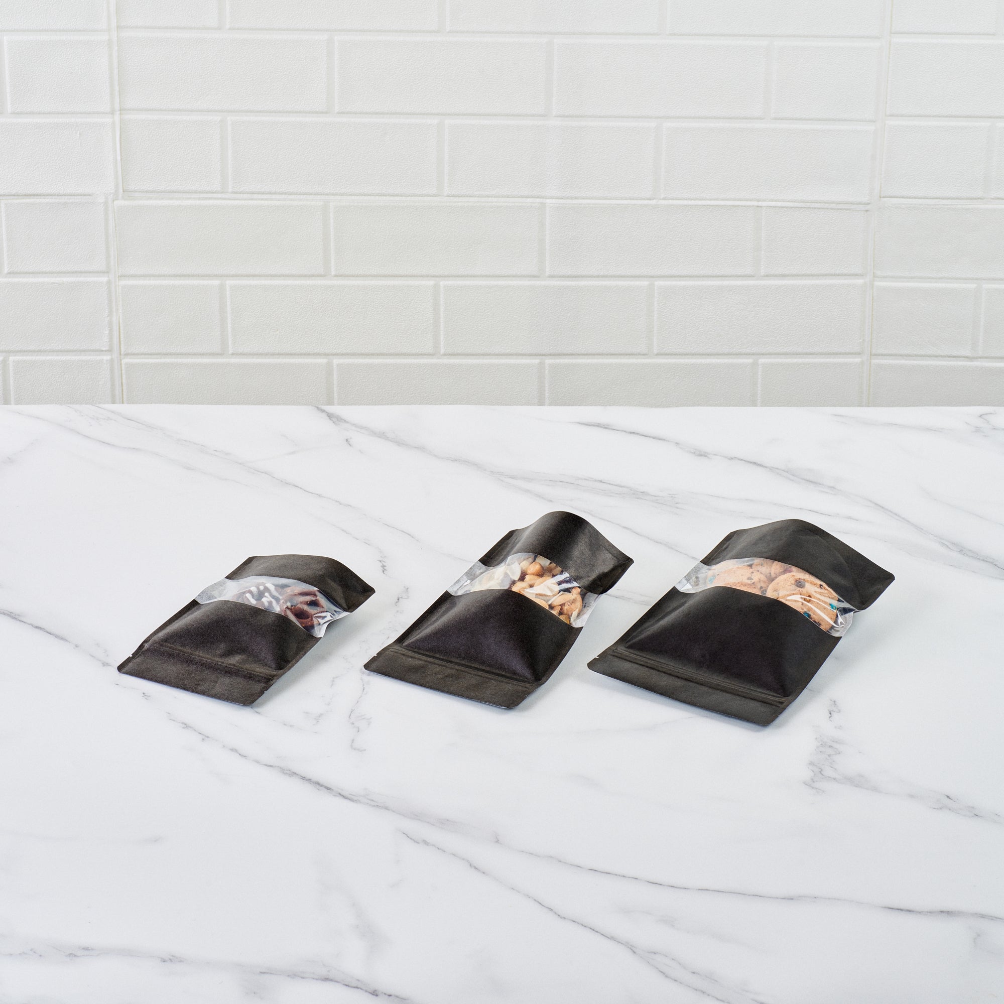 Heat Sealable Black Plastic Large Window Bags - 9