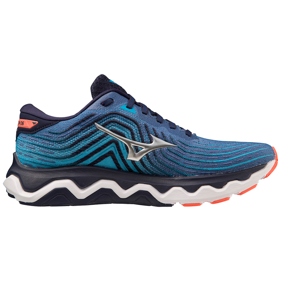 Mizuno Wave Horizon 6 Running Shoes for Men - Surf The Web/Silver Color - Size 12.5 D Medium - Perfect for Road Running, Jogging & Gym Workouts