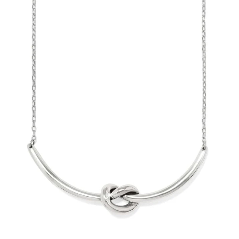 Brighton Interlok Single Knot Necklace - Sterling Silver Dainty Layering Jewelry for Women, Perfect for Everyday Wear & Gift Giving
