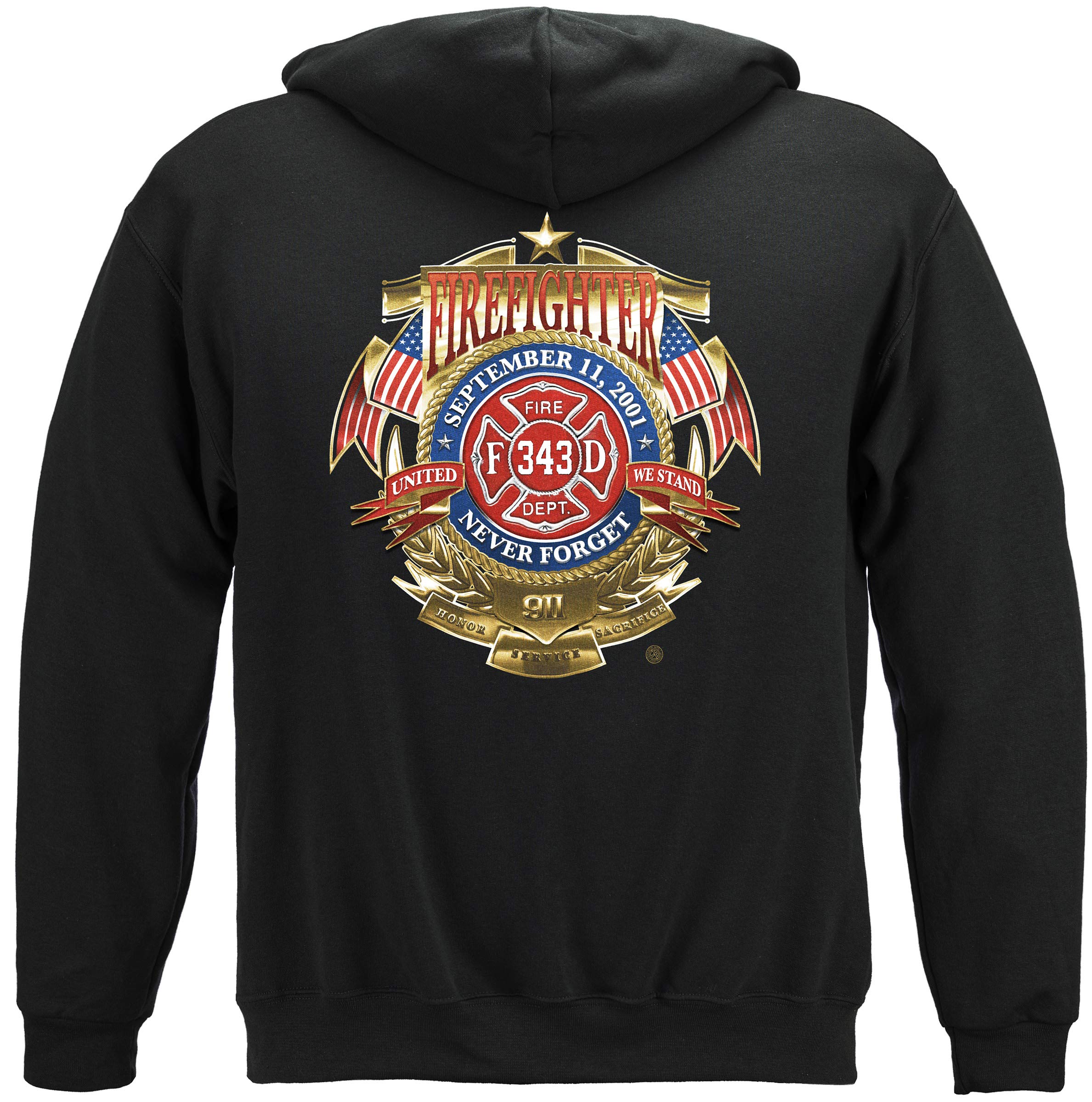 Erazor Bits Firefighter Hooded Sweatshirt with Badge of Honor - FF2072SW - Comfortable Pullover for Firefighters & First Responders