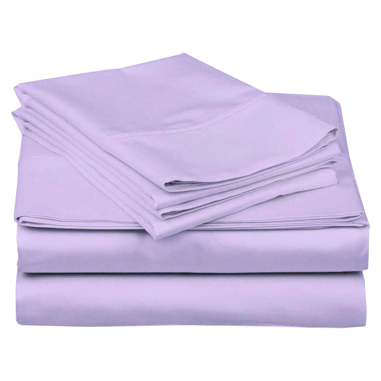 Split King Sheets Set - 100% Cotton Deep Pocket 12 Inch Fitted Sheets for Adjustable Beds - Twin XL Size - Lavender Solid Color - Perfect for Master Bedroom, Guest Room & Luxury Hotels