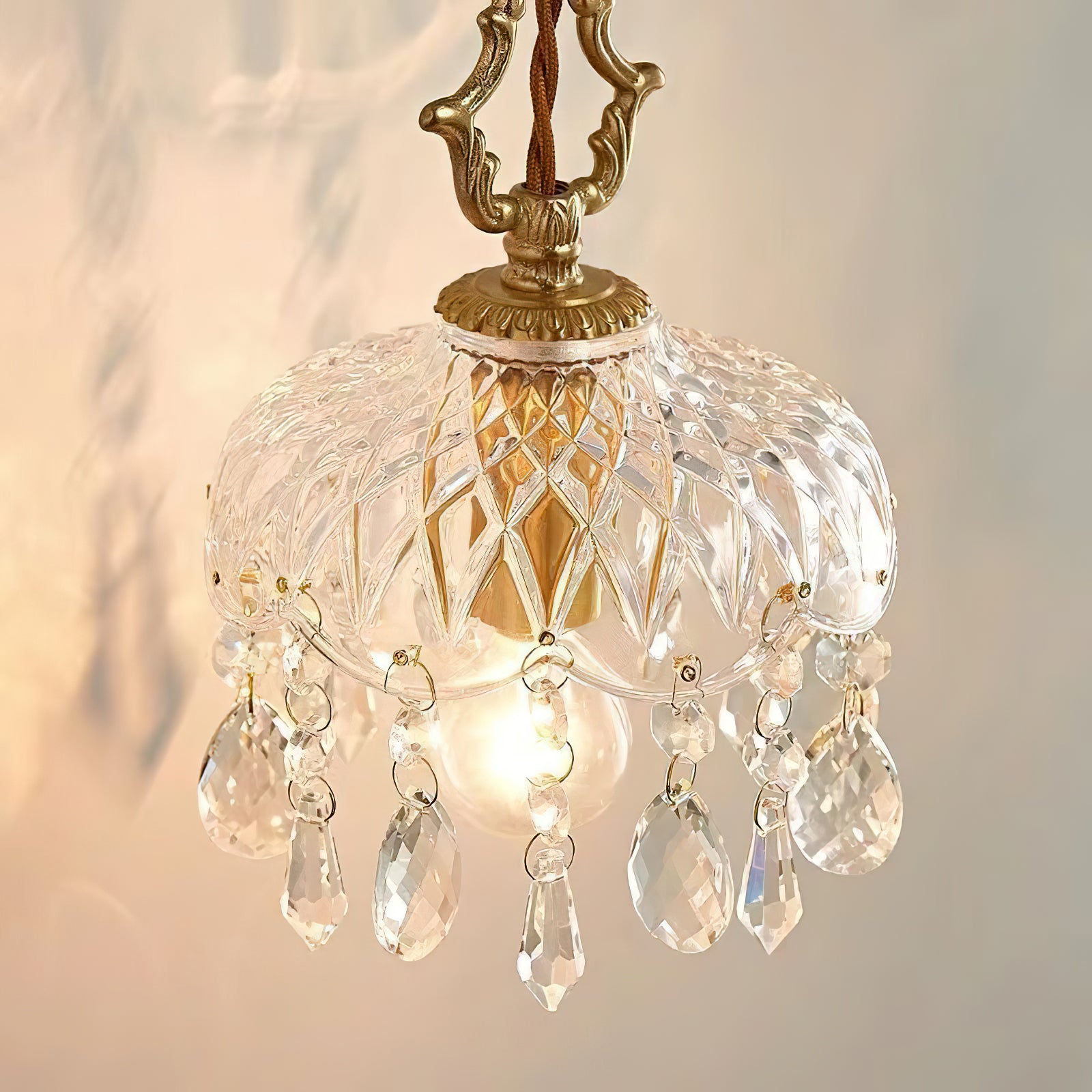 Crystal Haba Pendant Lamp - Modern Glass Ceiling Light Fixture for Dining Room, Kitchen, Living Room & Bedroom Decor