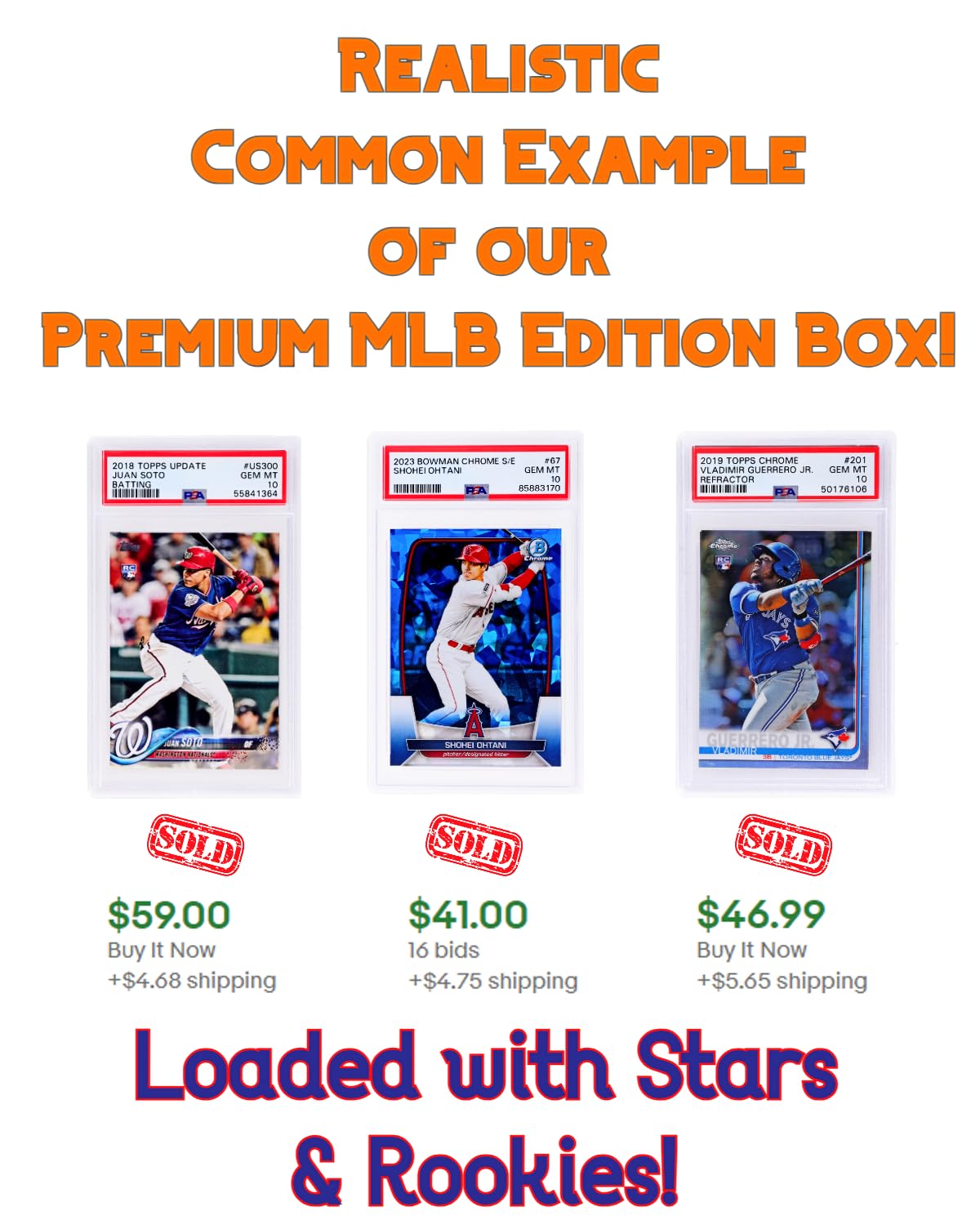 Premium Graded Baseball Cards Gift Box - MLB Edition with PSA/BGS 10, 9.5 or 9 Cards | Rookie Autographs & Numbered RC Refractors | Perfect Baseball Gift for Collectors & Fans | Great for Display, Investment & Fantasy Sports by Slabs of Heat