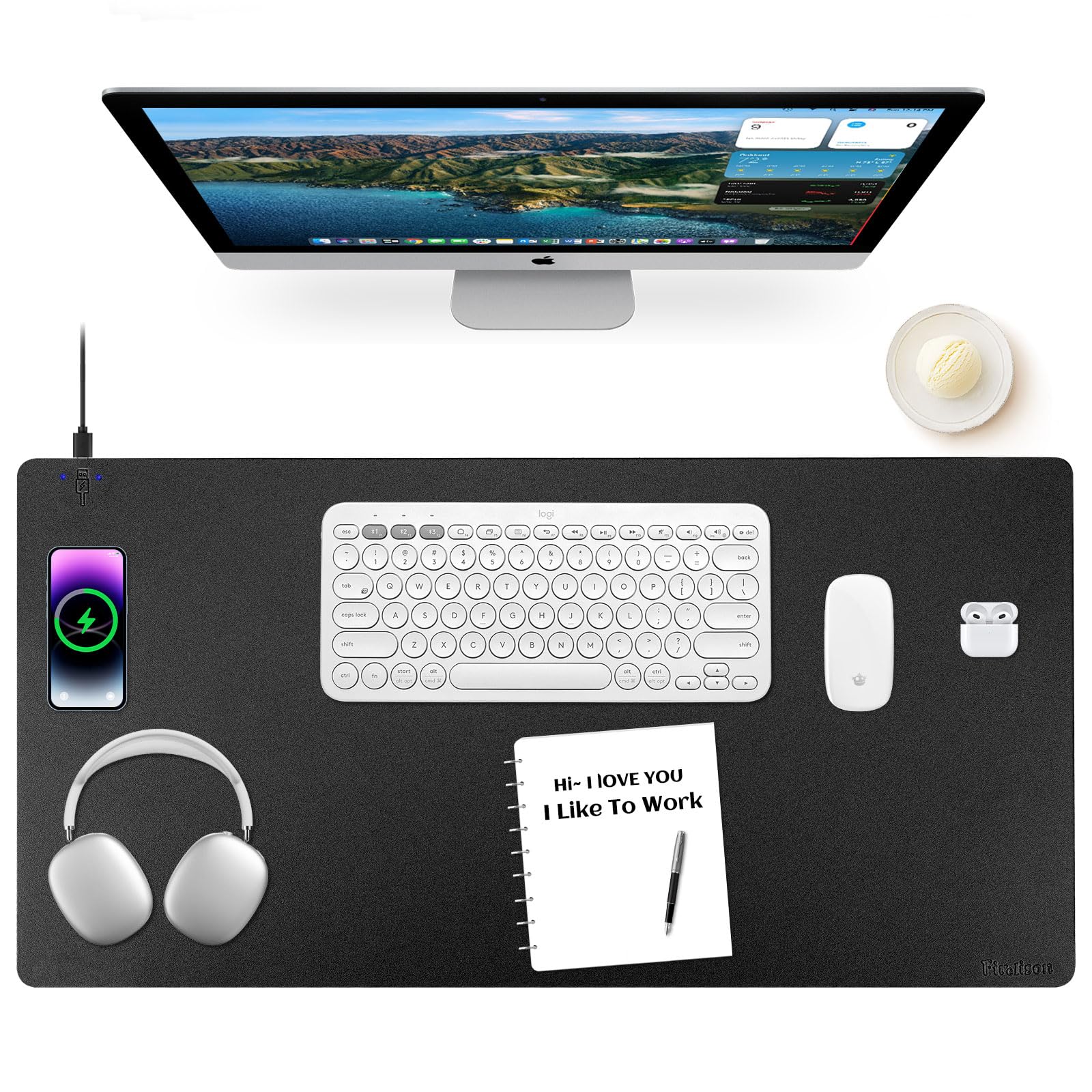 Firelison 2-in-1 Wireless Charging Mouse Pad - Large 36