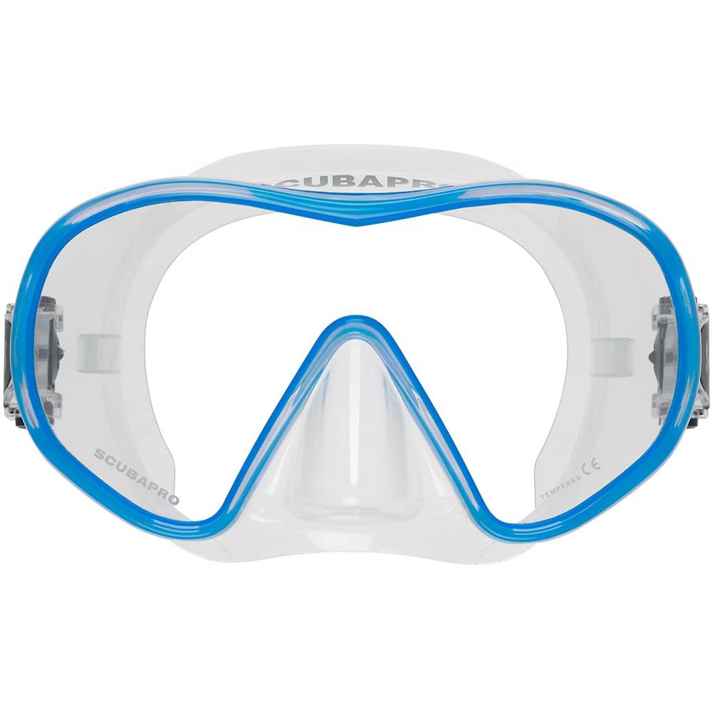 Scubapro Solo Clear/Blue Snorkeling Mask - Anti-Fog, UV Protection for Scuba Diving & Swimming - Perfect for Ocean, Pool & Beach Adventures
