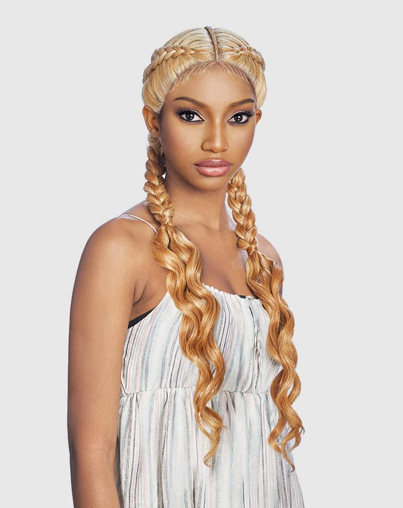 VANESSA Tops Slay'd Styles on Fleek Double Dutch Braids Long Synthetic Wig - Heat Resistant Fashion Hair for Women (30M) - Perfect for Cosplay, Parties, and Everyday Glam