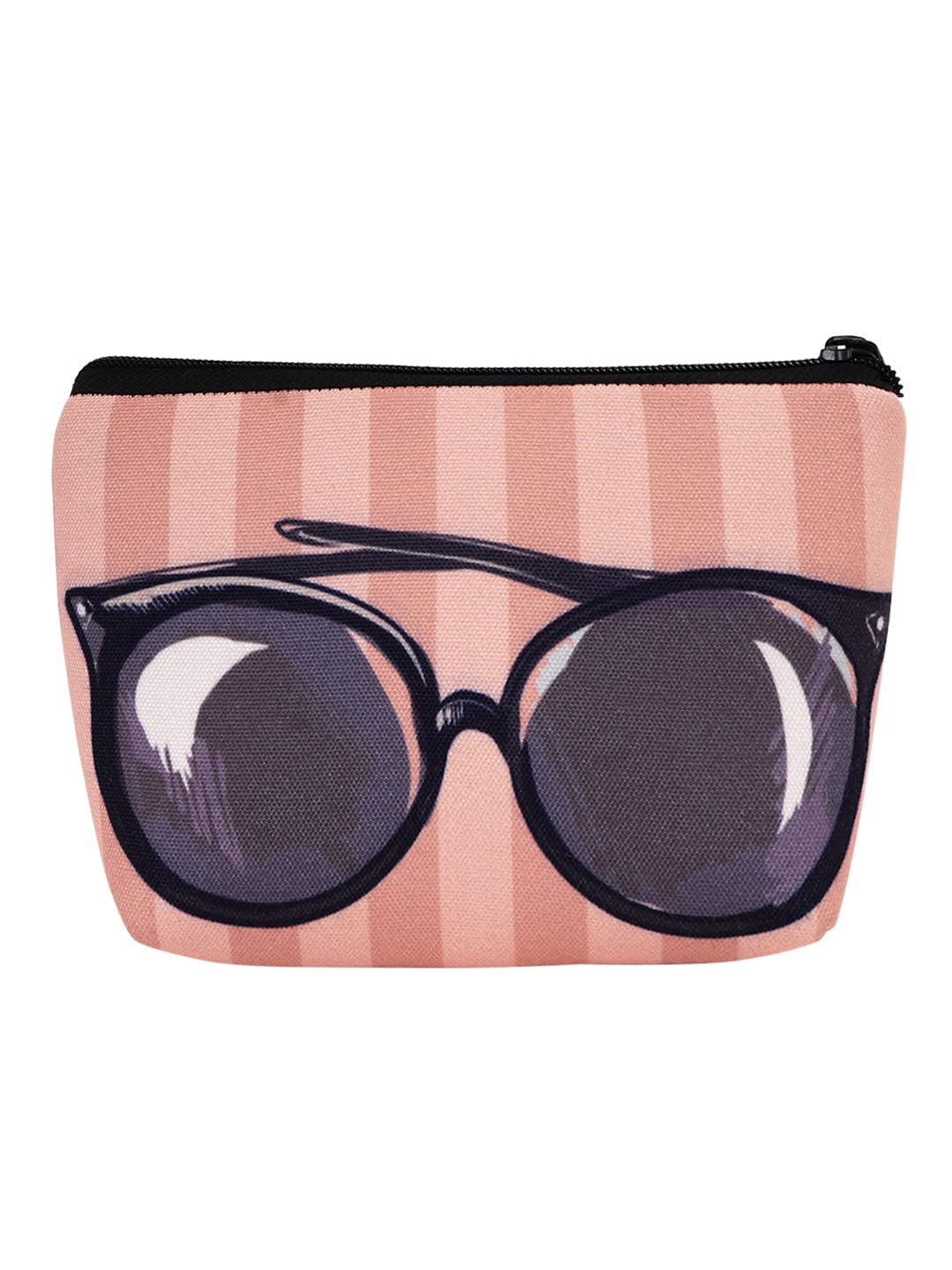 Crazyify Printed Makeup Pouch for Women | Waterproof Canvas Cosmetic Bag | Travel Toiletry Organizer with Zipper | Perfect for Gym, Beach & Daily Essentials Storage