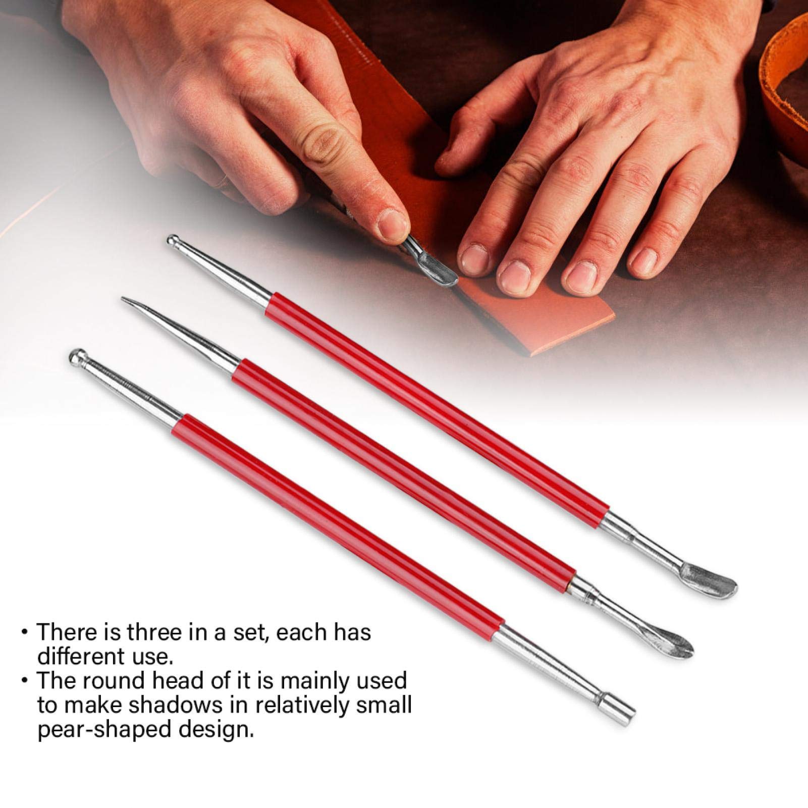 Tnfeeon DIY Leather Craft Tools Set - Leather Press Rub Tool, Modeling Spoon & Carving Kit for Handmade Leather Projects | Perfect for Leatherworking, Bookbinding, Wallet Making & DIY Gifts