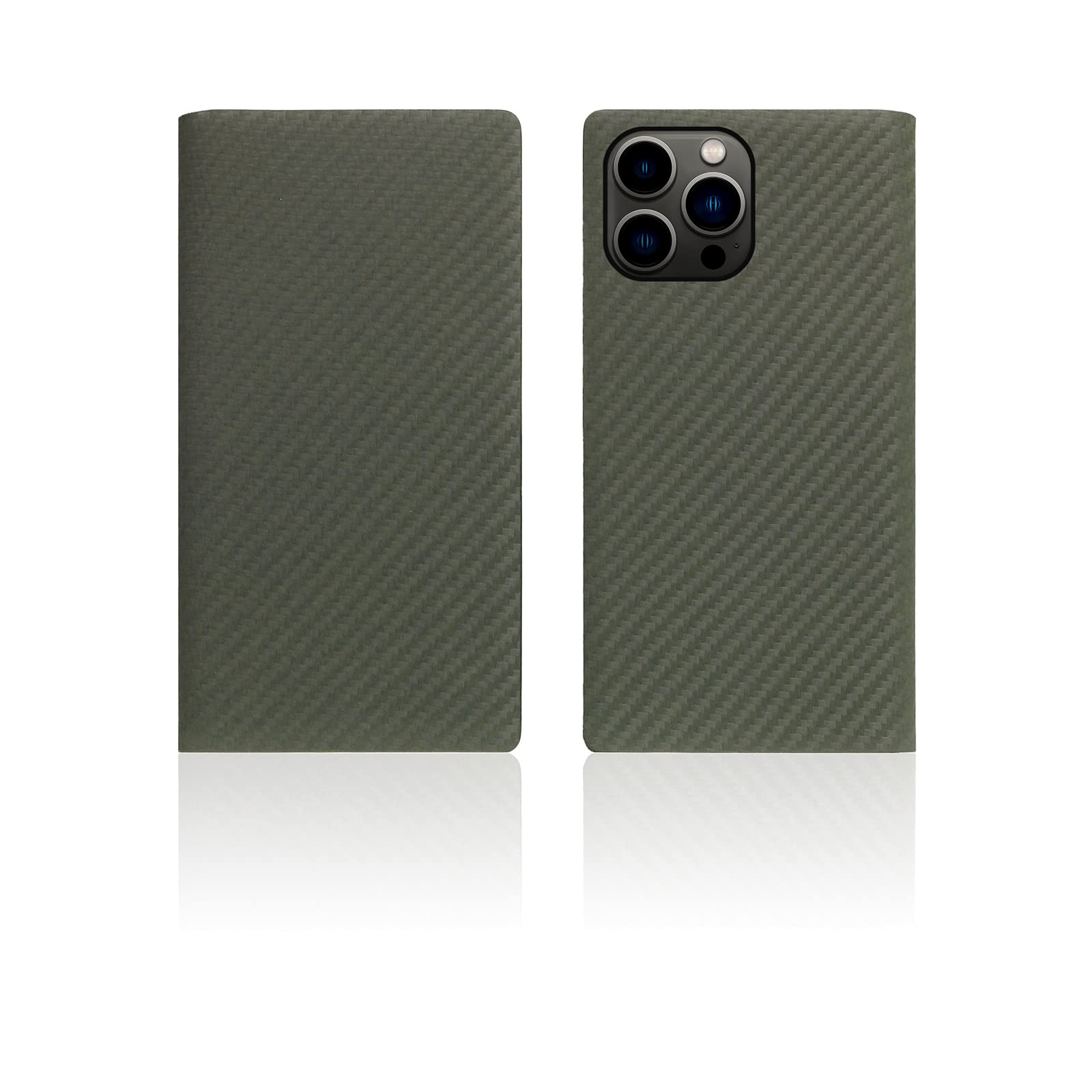 Premium Italian Carbon Leather Wallet Case for iPhone 12 Pro Max - Handcrafted Diary Style with Card Slots & Cash Pocket | RFID Protection | Luxury Gift Box Included (Khaki) | Perfect for Business Professionals & Daily Use
