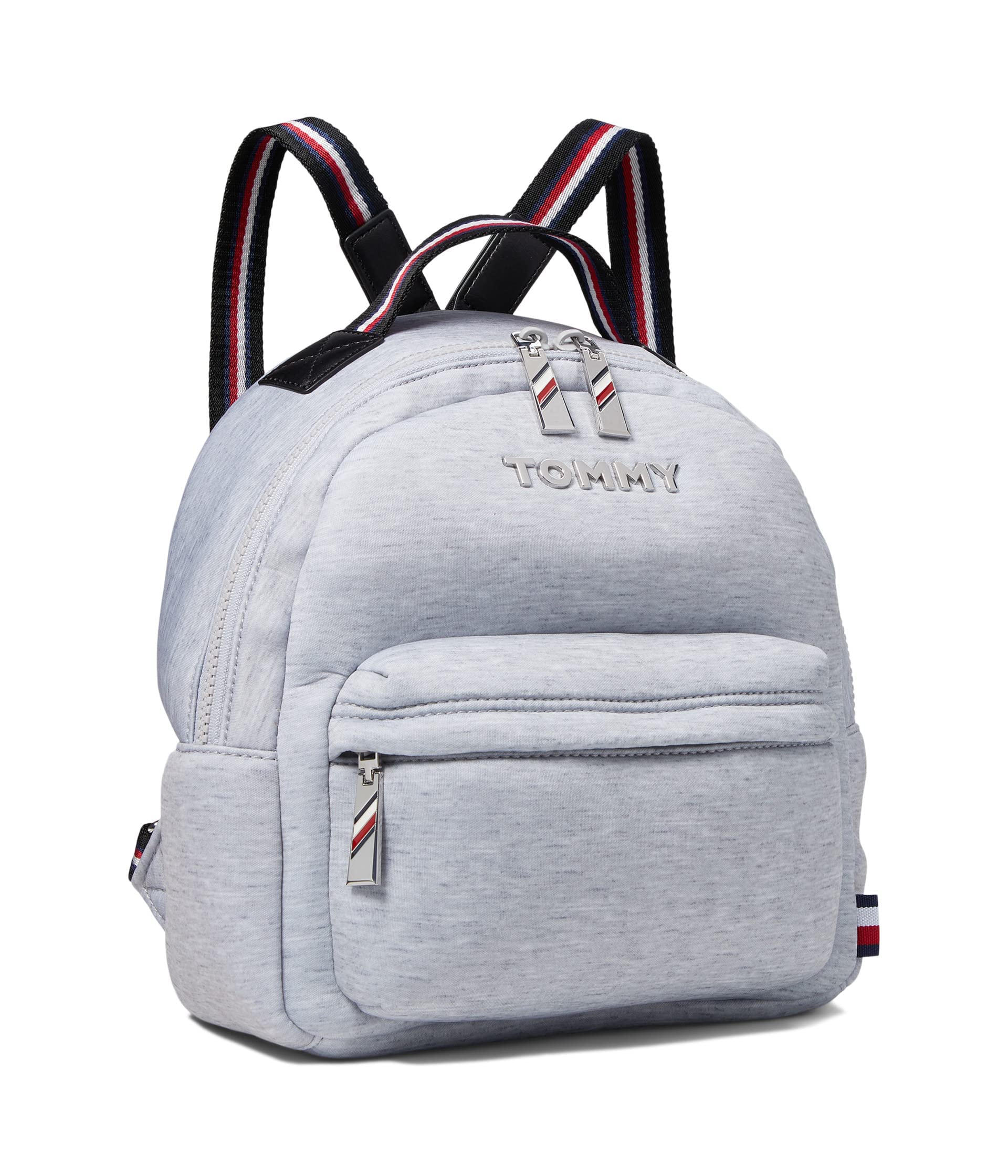 Tommy Hilfiger Jen Dome Backpack - Heather Gray Jersey Fabric, One Size Unisex - Perfect for School, Travel & Everyday Use