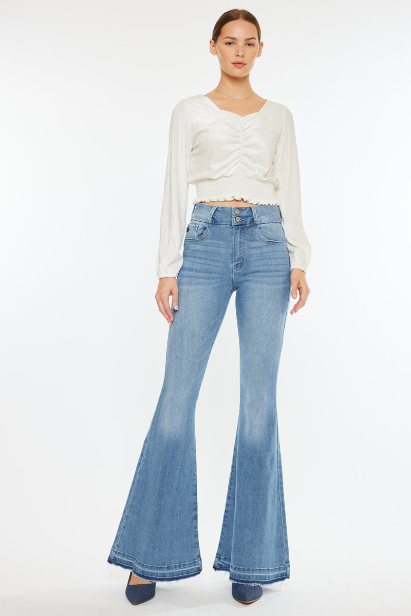 Cinthia Women's Ultra High Rise Super Flare Jeans - Stretchy Denim Pants for Curvy Figures | Perfect for Casual Wear, Night Out & Vintage Style Fashion