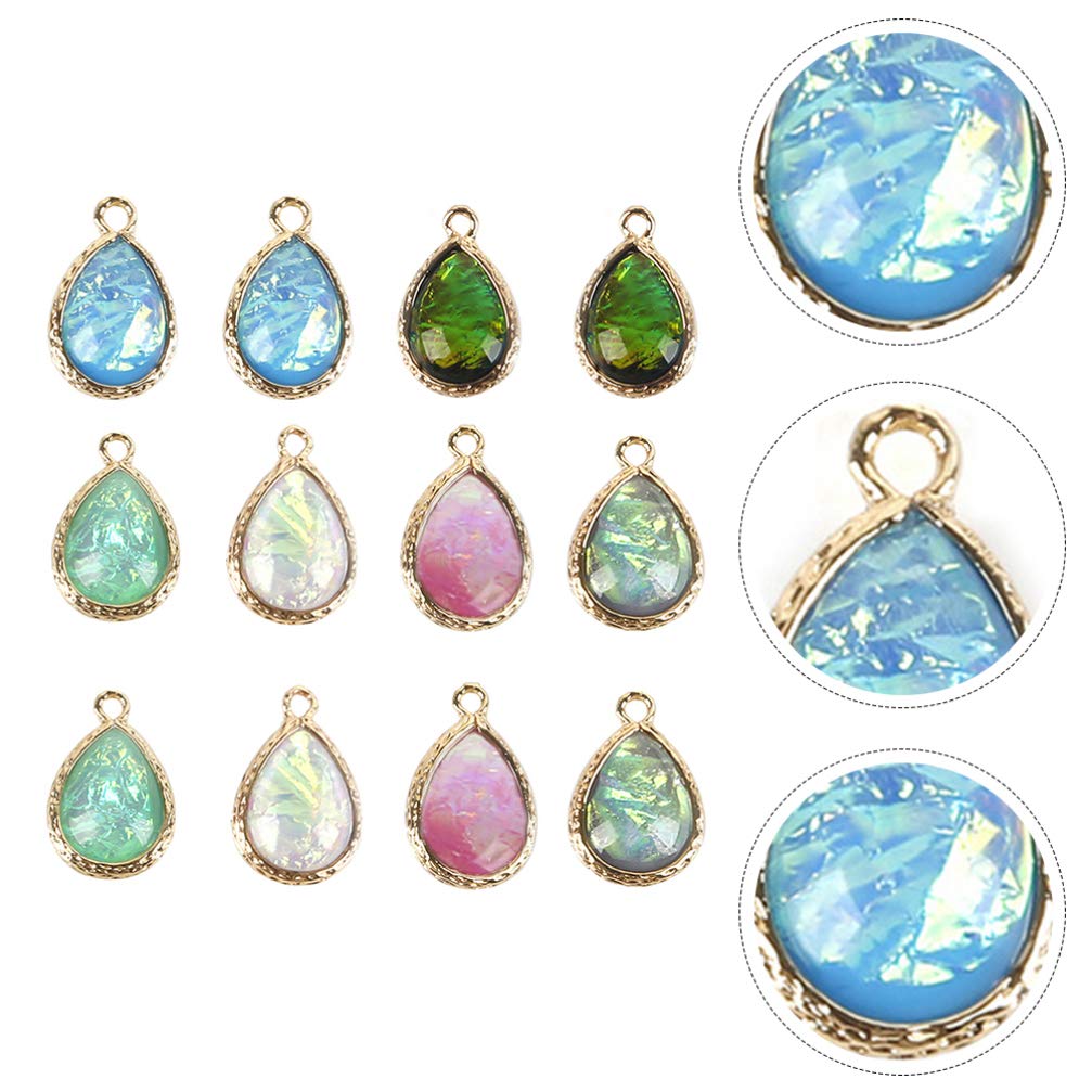 EXCEART 12pcs Water Drop Pendant Charms - Drop Shape Jewelry Making Supplies for DIY Earrings, Necklaces & Bracelets - Perfect for Crafting, Gifts & Fashion Accessories
