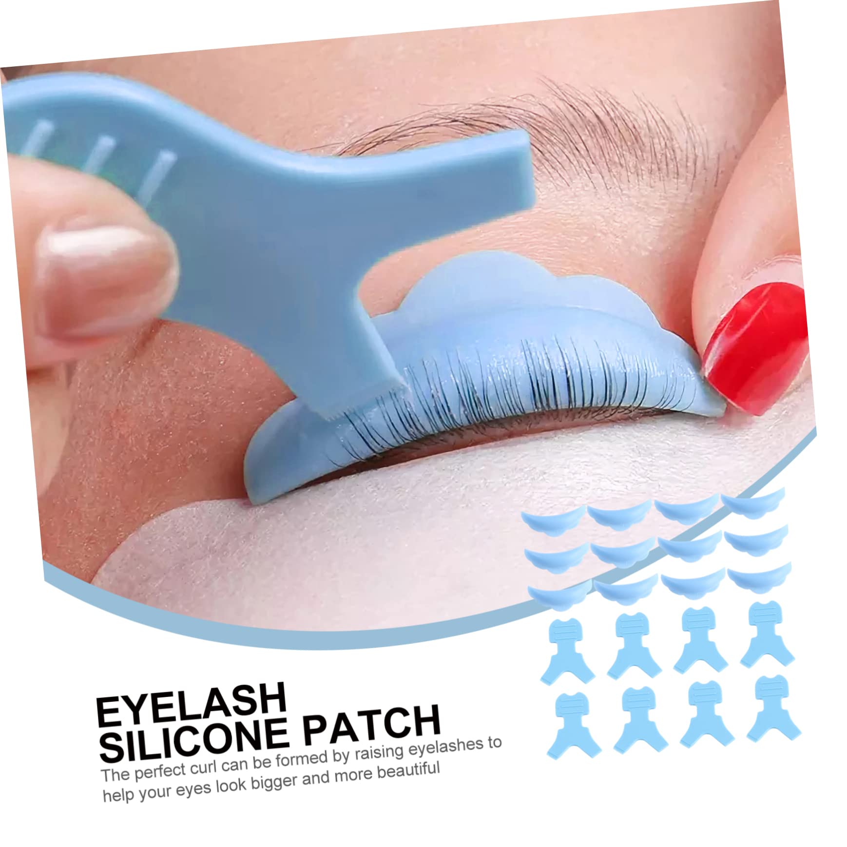 Beavorty Professional Eyelash Perming Pads Set - 10 Pairs Silicone Lash Lift Pads with Brush for Natural Curl - Perfect for Salon & Home Lash Perming Treatments