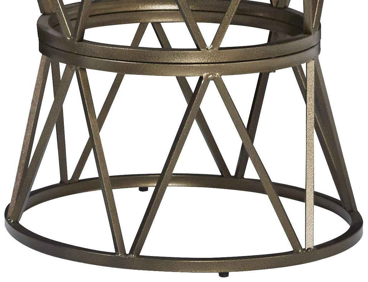Progressive Furniture SoHo Round End Table - Gold & Natural Finish - Modern Side Table for Living Room, Bedroom, or Office