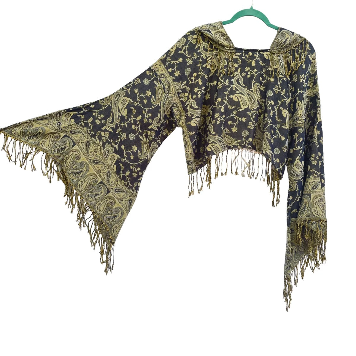 Butterfly Bell Pashmina Shawl - Egyptian Navy & Gold Luxury Wrap for Women - Perfect for Evening Parties, Weddings & Special Occasions