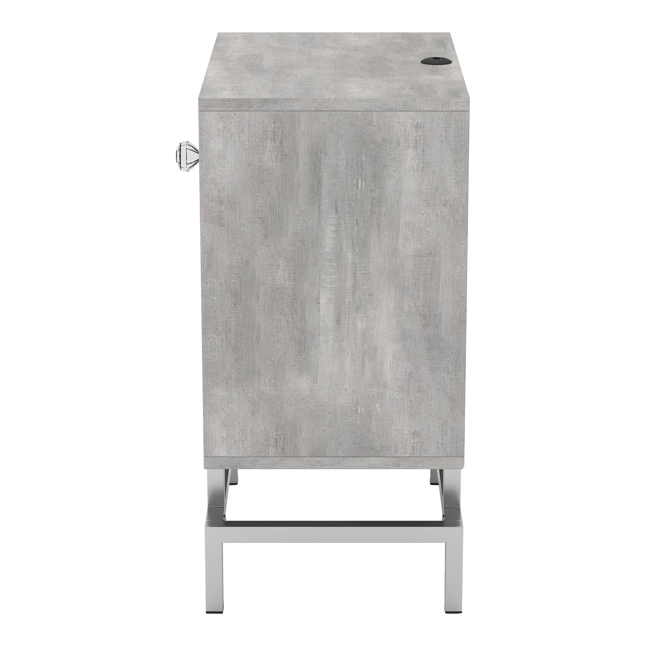Light Gray Lyn Wood End Table with USB Port - Set of 2 | Modern Side Table for Living Room, Bedroom & Office | Fast Charging Nightstand with Storage Shelf