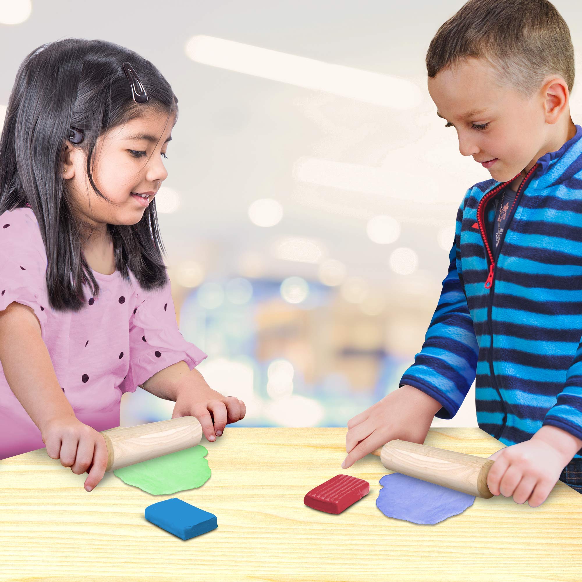ArtCreativity 7 Inch Mini Wooden Rolling Pins for Kids - Set of 3 Small Baking Rollers for Play Doh, Clay, Cookie Dough - Perfect for Baking, Cooking & Arts and Crafts - Great Gift for Boys & Girls - Ideal for Home, School & Playtime Activities