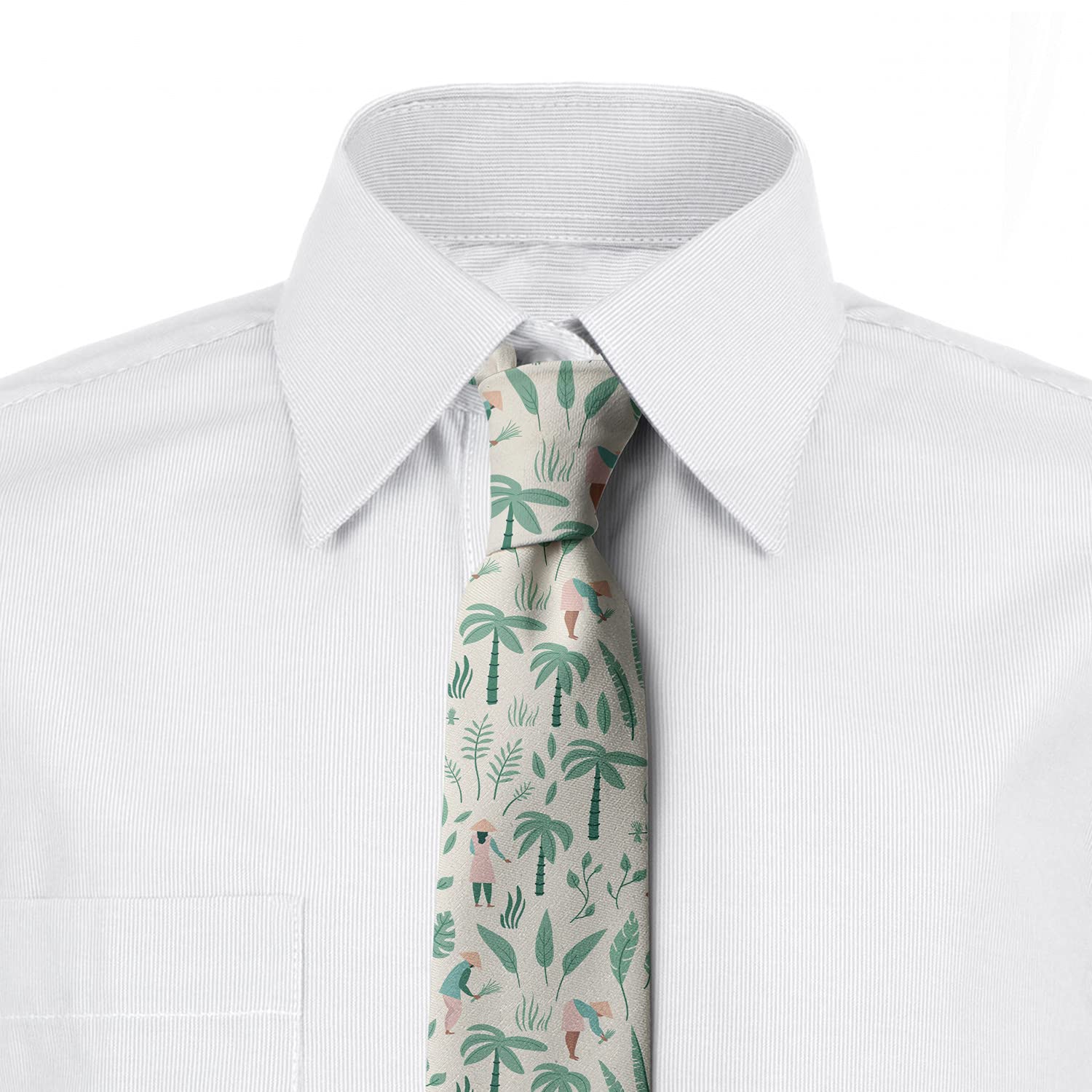 Ambesonne Farm Scene Necktie - Vietnamese People in Farm Design, 3.7