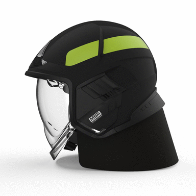 CAIRNS XF1 Modern Firefighter Helmet - Black Matte Finish | Lightweight & Durable Fire Safety Gear for Professional Firefighters & First Responders | Ideal for Emergency Rescue, Firefighting & Hazardous Environments
