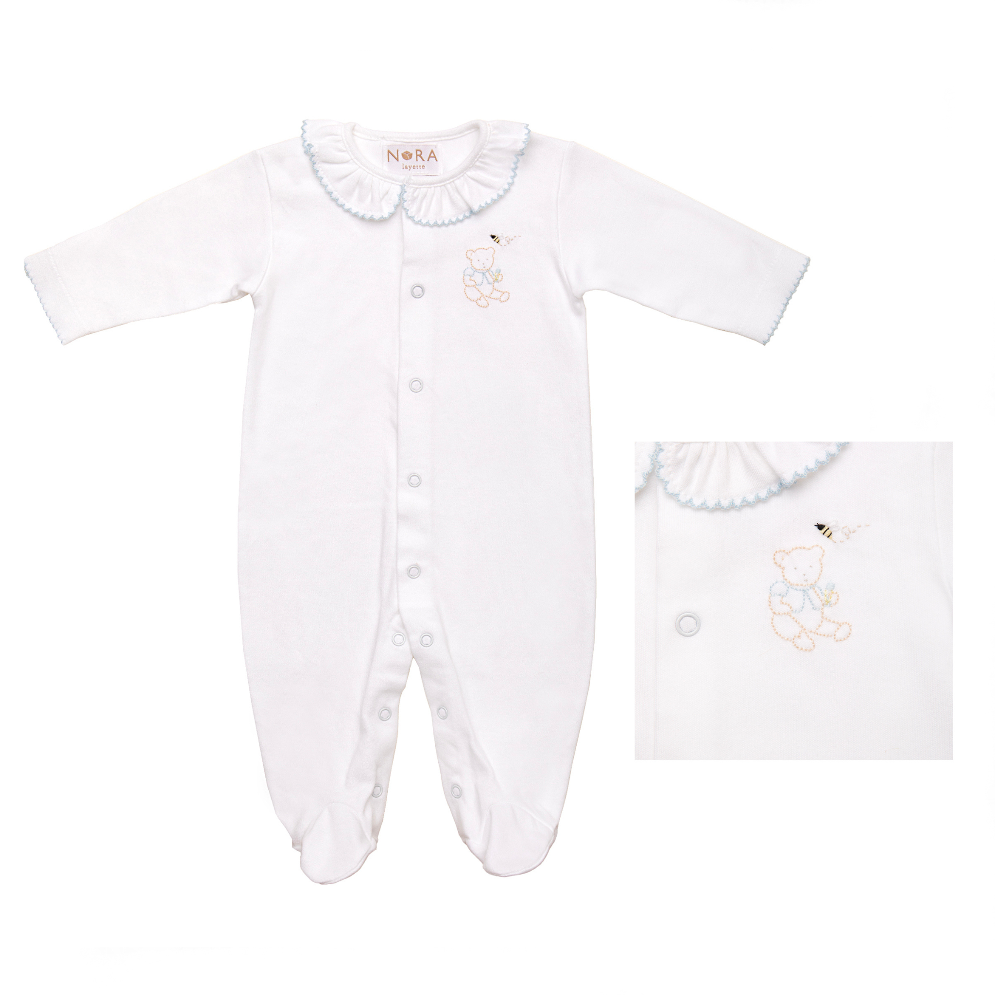 Soft Cotton Baby Teddy Bear Footie Pajamas - Cozy & Cute Sleepwear for Infants & Toddlers - Perfect for Bedtime, Naptime & Winter Comfort
