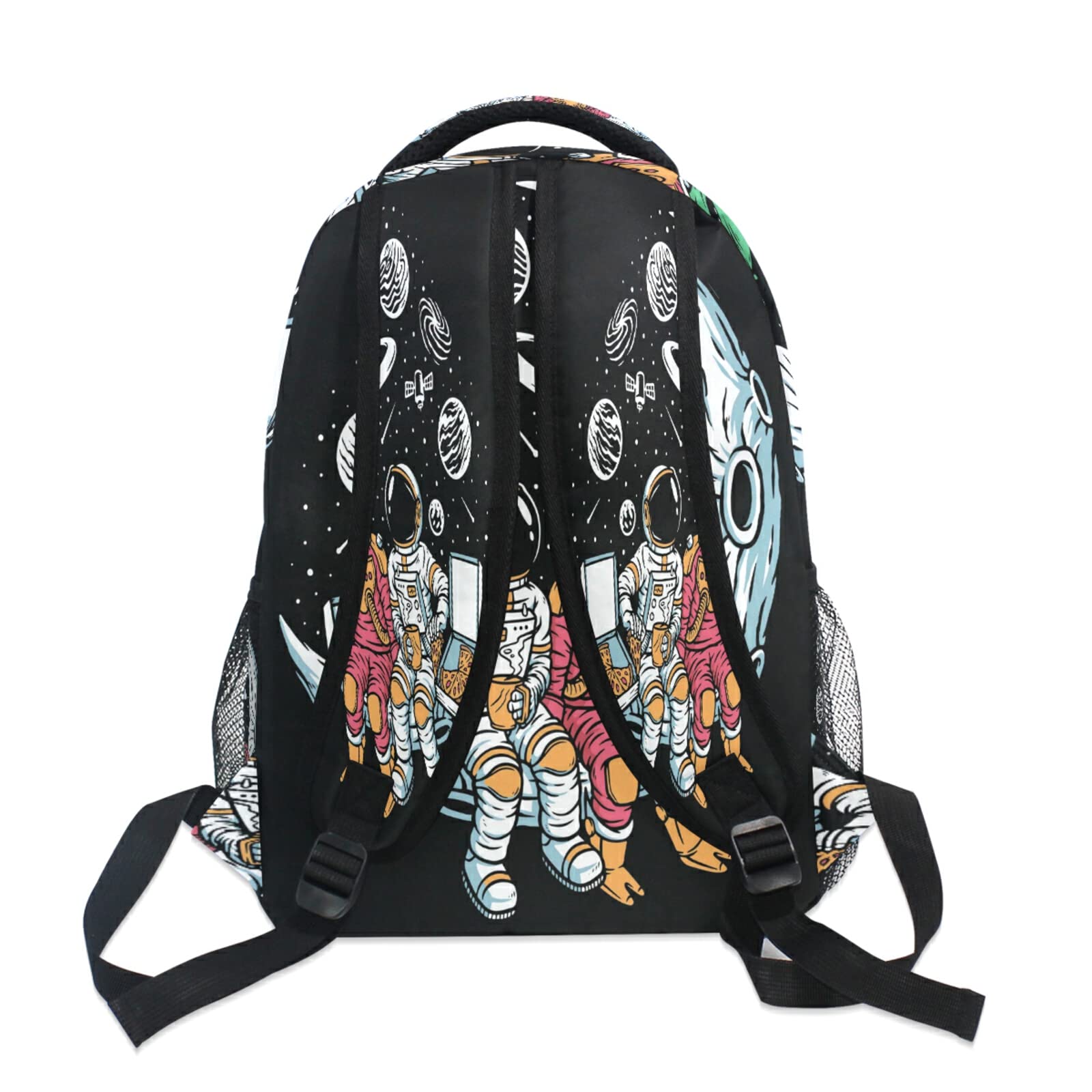 Galaxy Astronauts Alien Themed Backpack - 16 Inch Laptop Bag with Double Zipper, Adjustable Shoulder Straps - Perfect for School, Travel & Sports | Casual Daypack for Men & Women