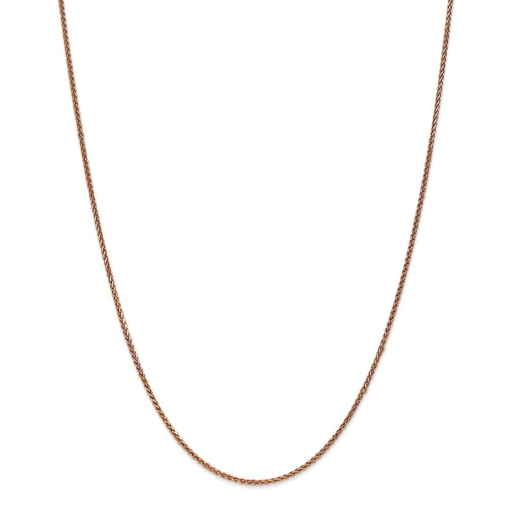 14K Rose Gold 1.4mm Spiga Chain Necklace for Women - 24 Inch Italian Cable Link Jewelry - Perfect for Valentine's Day Gifts, Anniversary & Everyday Elegance