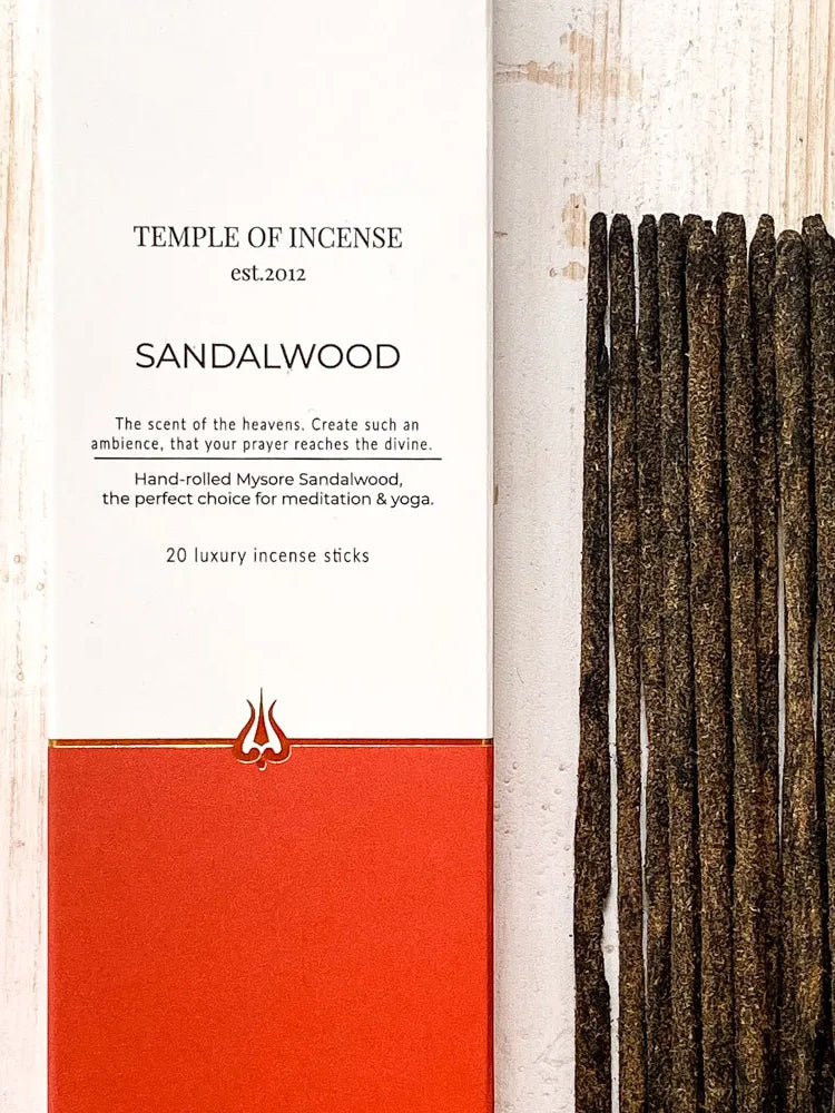 Premium Sandalwood Incense Sticks - 100% Natural Aromatic Sticks for Meditation, Yoga & Relaxation | Handcrafted Temple Incense for Home, Office & Spiritual Practices