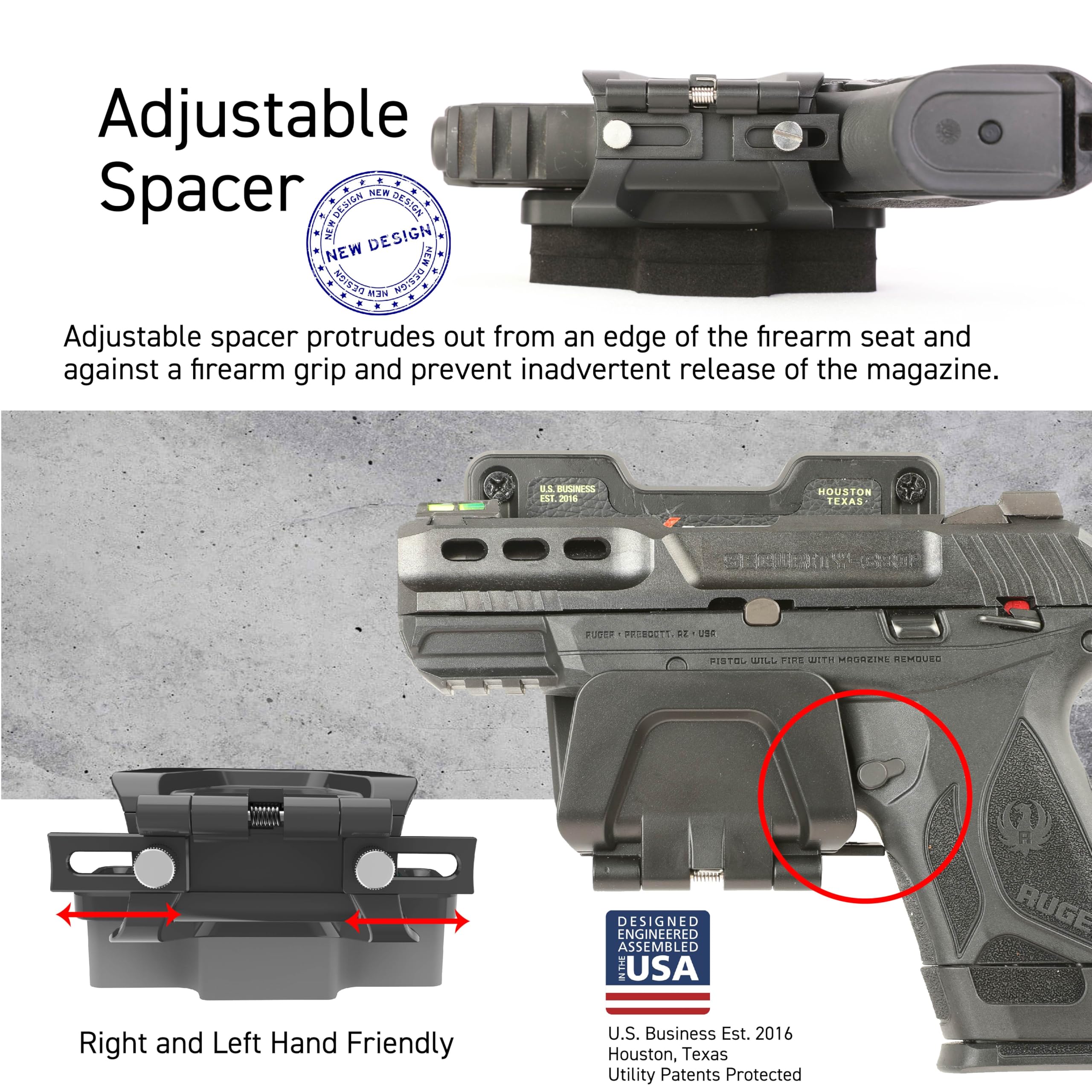 Stinger Magnetic Gun Mount Rack with Trigger Guard Protection | Vehicle & Home Concealed Gun Holder for Handgun, Rifle, Shotgun, Pistol, Revolver | Perfect for Car, Truck, Desk, Safe & Wall Installation