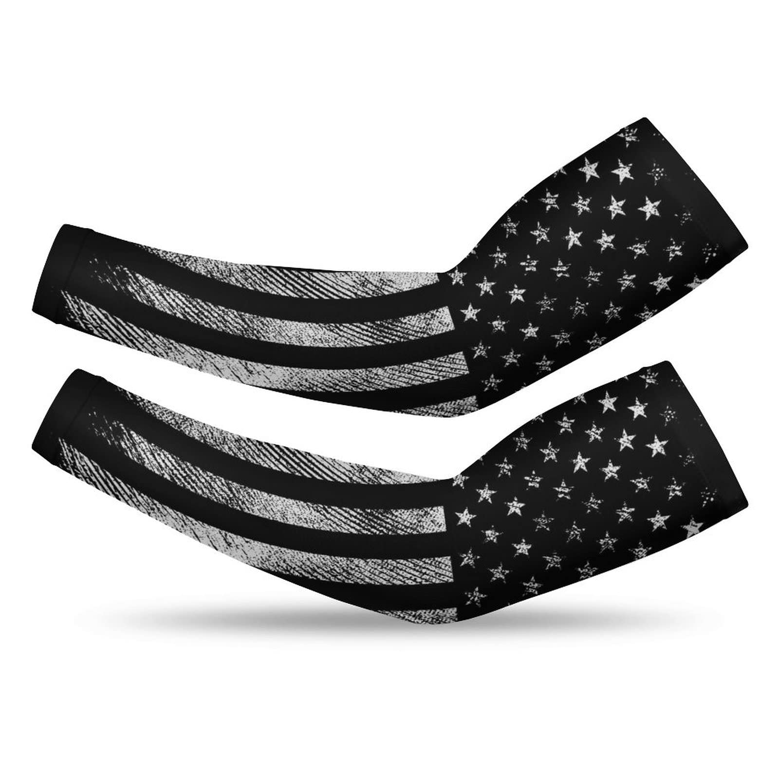 USA Flag Compression Arm Sleeves - Cooling Sports Sleeves for Men & Women - UV Protection & Moisture Wicking - Ideal for Running, Cycling, Basketball & Outdoor Activities