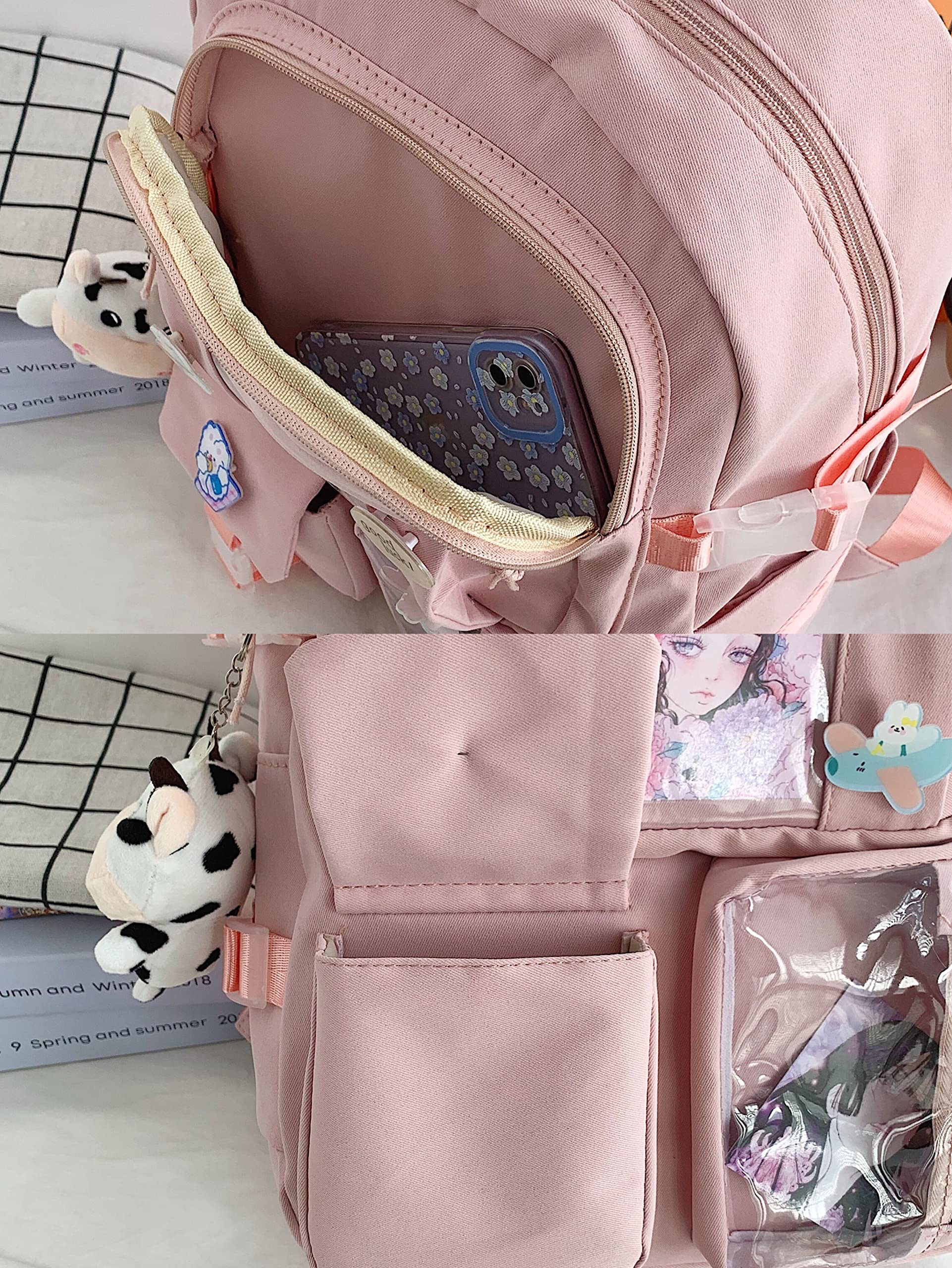 Kawaii Backpack for School - Cute Aesthetic Backpack with Pins & Accessories | Trendy Purple Anime Backpack for Girls, College Students & Kawaii Fashion Lovers | Perfect for School, Travel & Daily Use