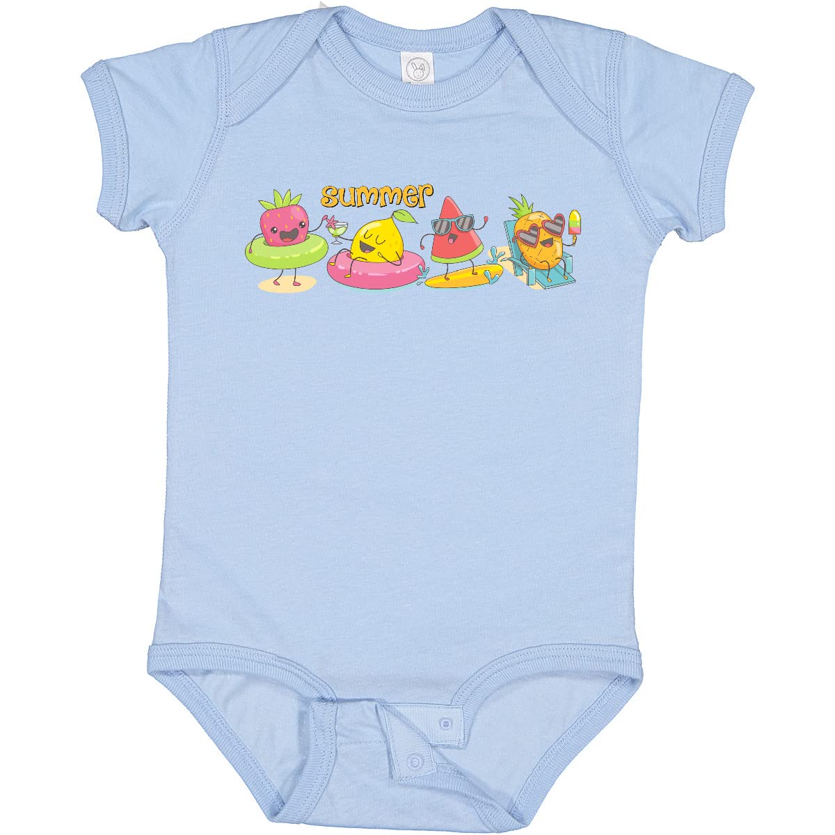 Inktastic Kawaii Summer Fruit Baby Bodysuit - Cute Fruit Print Onesie for Infants & Toddlers - Perfect for Summer Outfits, Playdates & Photo Shoots
