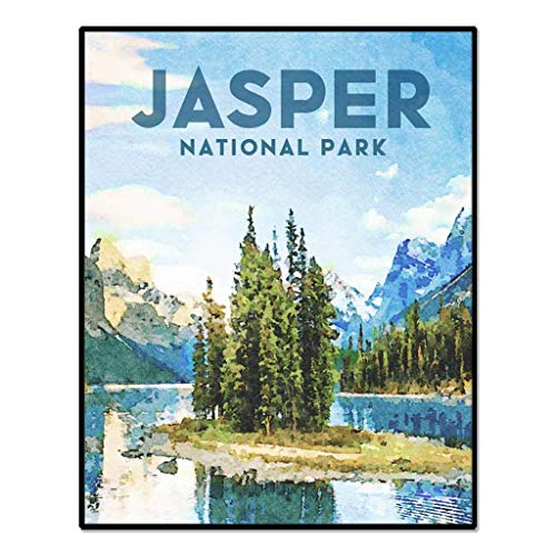 Jasper National Park Watercolor Wall Art Print - 8x10 Inches Unframed Travel Poster for Home & Office Decor | Nature Landscape Painting, Gift for Travel Lovers