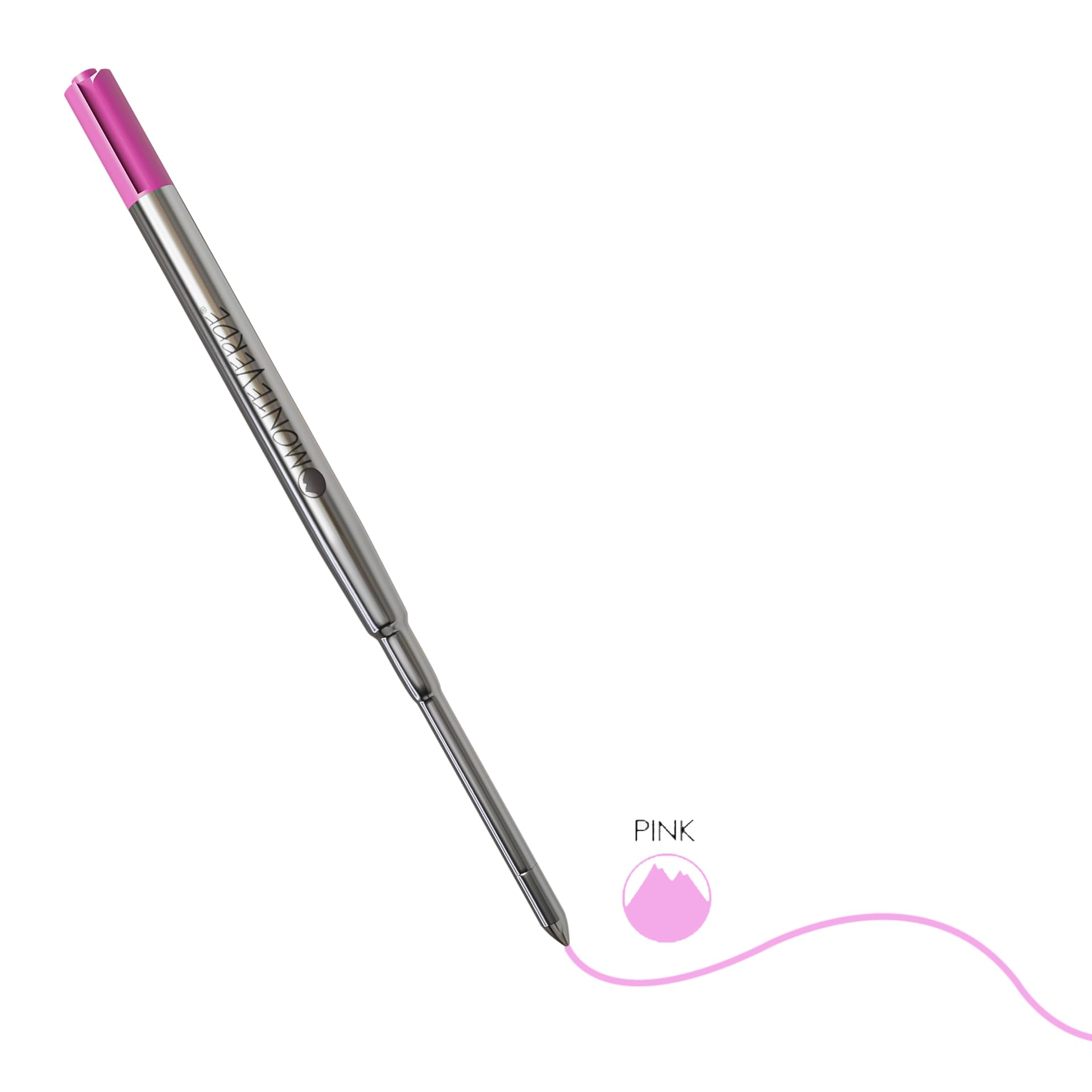 Monteverde S133PK Ballpoint Pen Refills for Sheaffer Pens - Medium Point, Pink Ink, 6-Pack - Perfect for Office, School & Everyday Writing