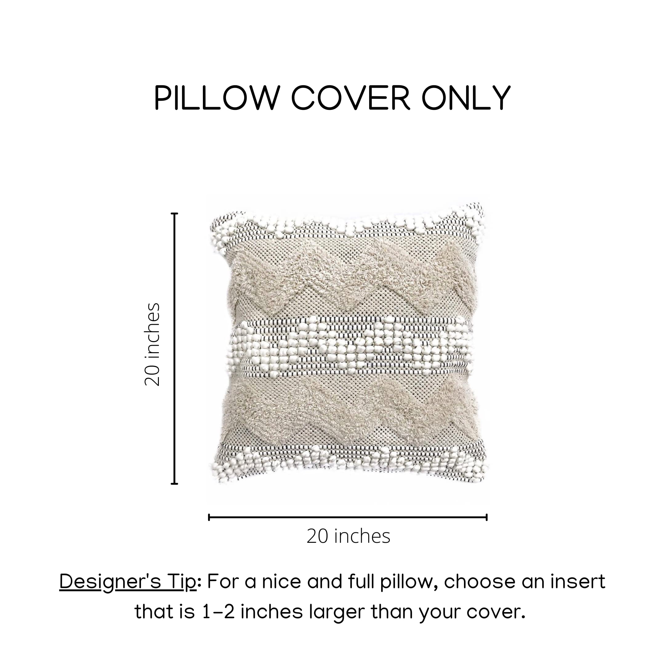 Boho Pillow Covers 20x20 - Decorative Throw Pillows for Bed, Sofa & Couch - Modern Bohemian Pillow Cases - CASA BOHO Home Decor for Living Room, Bedroom & Nursery