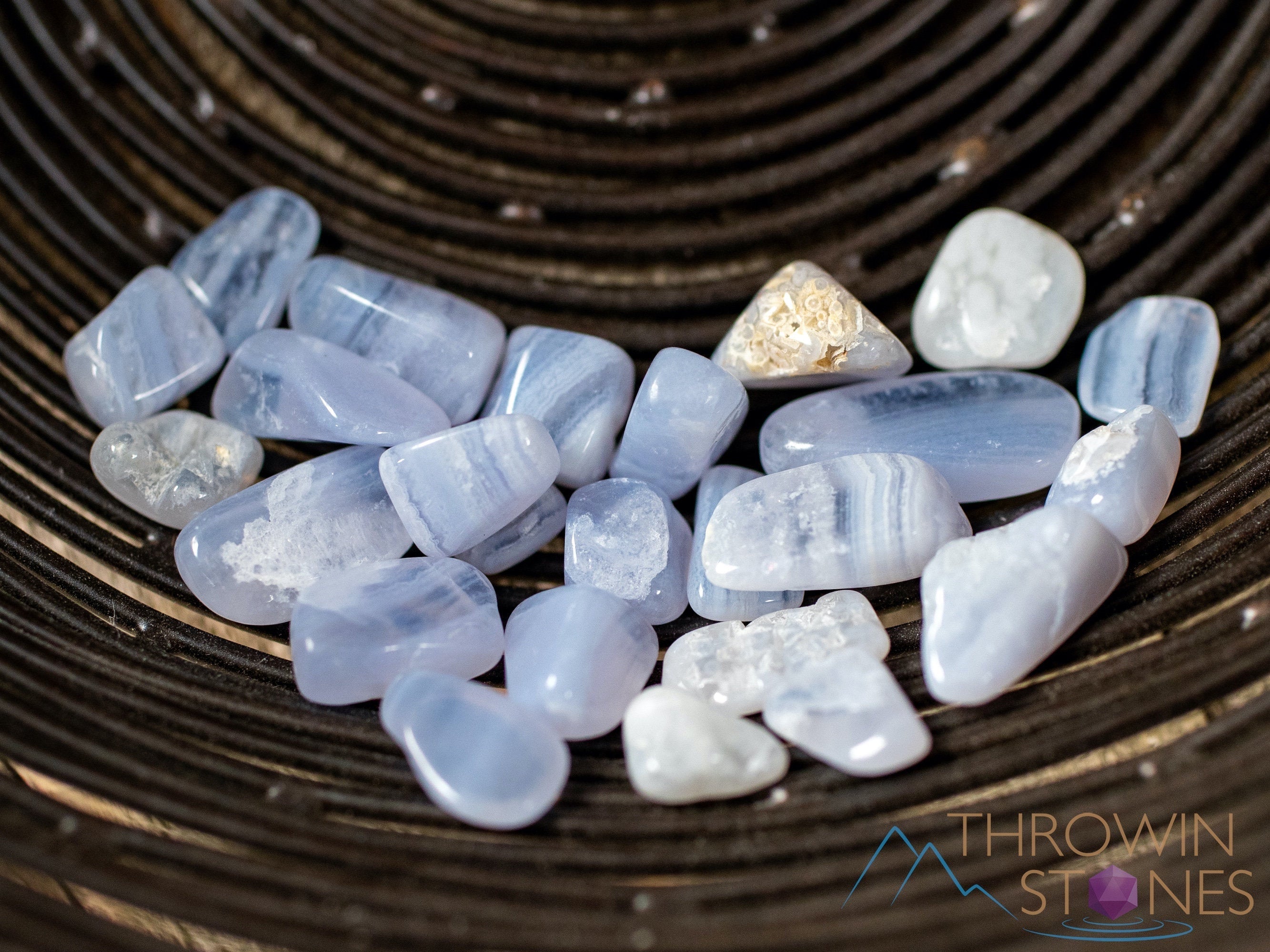 Natural Blue Chalcedony Crystal Chips - Small Tumbled Gemstones for Jewelry Making, Healing & Decor (E1804) | DIY Crafts, Meditation, Home Decor Gifts
