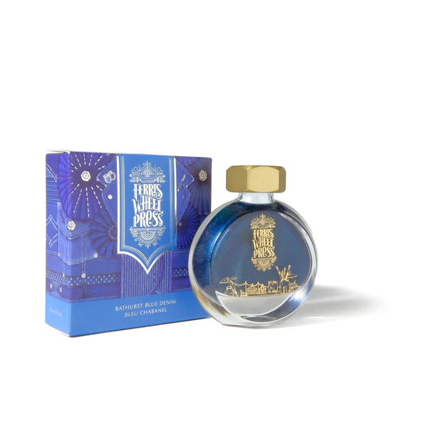 Ferris Wheel Press Fountain Pen Ink - 38ml Bathurst Blue Denim | Premium Writing Ink for Calligraphy, Journaling & Lettering | Perfect for Artists, Writers & Stationery Lovers