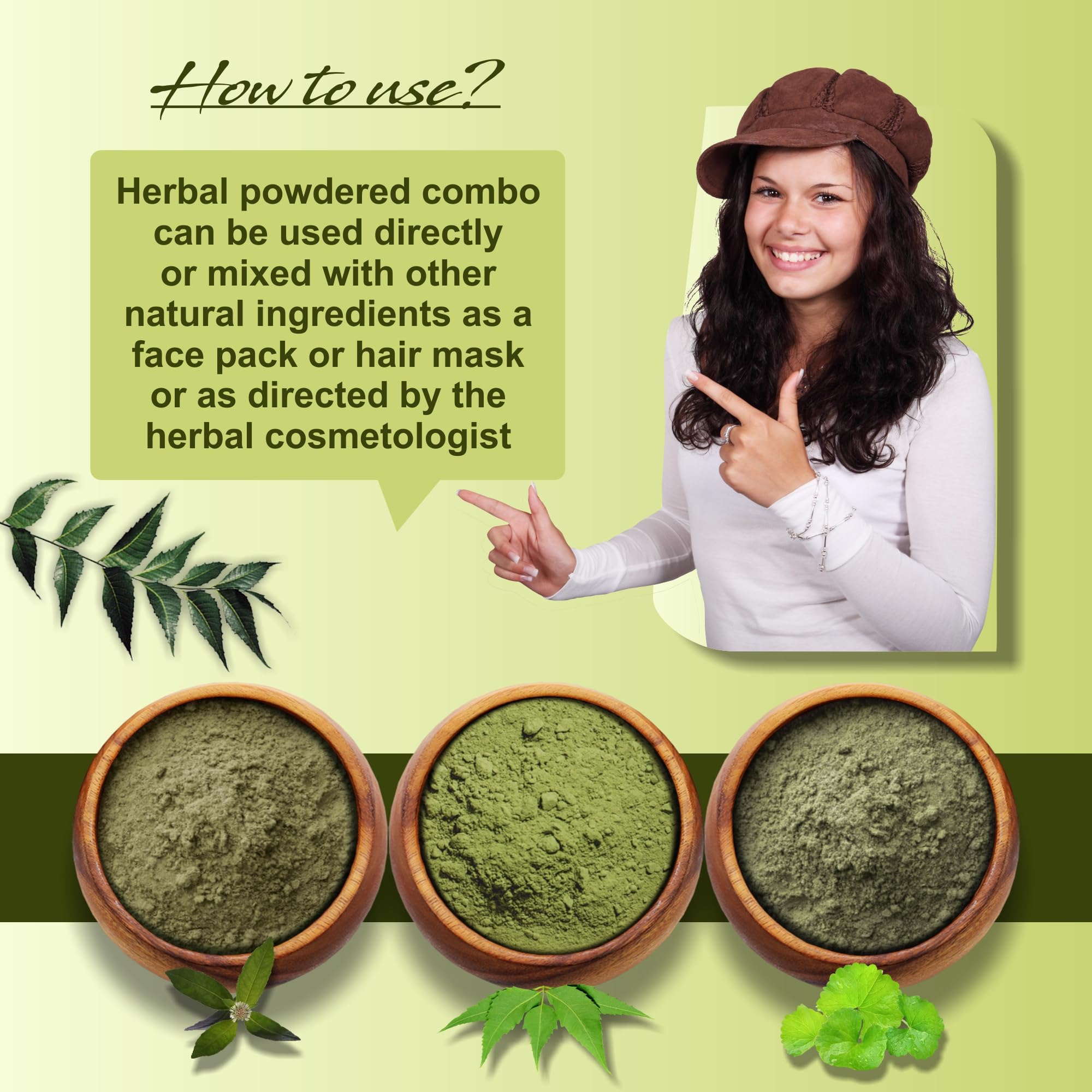Organic Neem Powder with Brahmi & Bhringraj for Hair Growth – 300g Ayurvedic Hair Mask for Dry, Frizzy Hair | Volumizing Hair Treatment Powder | Natural Hair Pack for Stronger, Healthier Hair | Perfect for DIY Hair Masks & Scalp Treatments at Home
