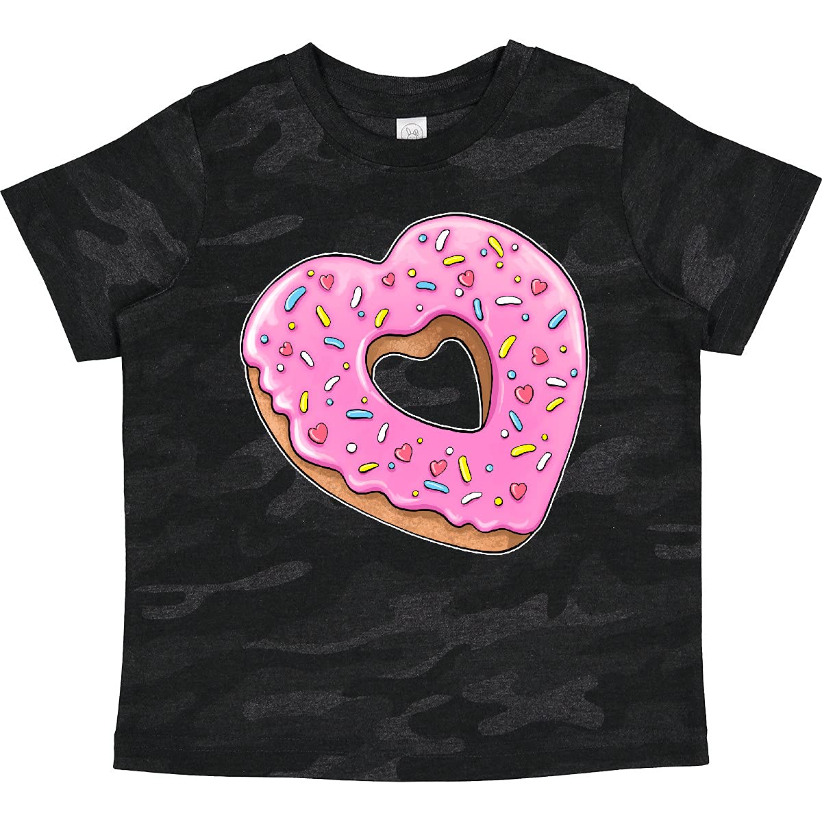 Inktastic Heart Shaped Donut Toddler T-Shirt - Pink Icing & Sprinkles Graphic Tee for Kids | Cute Valentine's Day Outfit & Birthday Gift for Toddlers