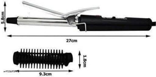 Ceramic Hair Curler with Adjustable Temperature - Medium Black Styling Iron for Wavy & Curly Hair - Perfect for Home & Salon Use