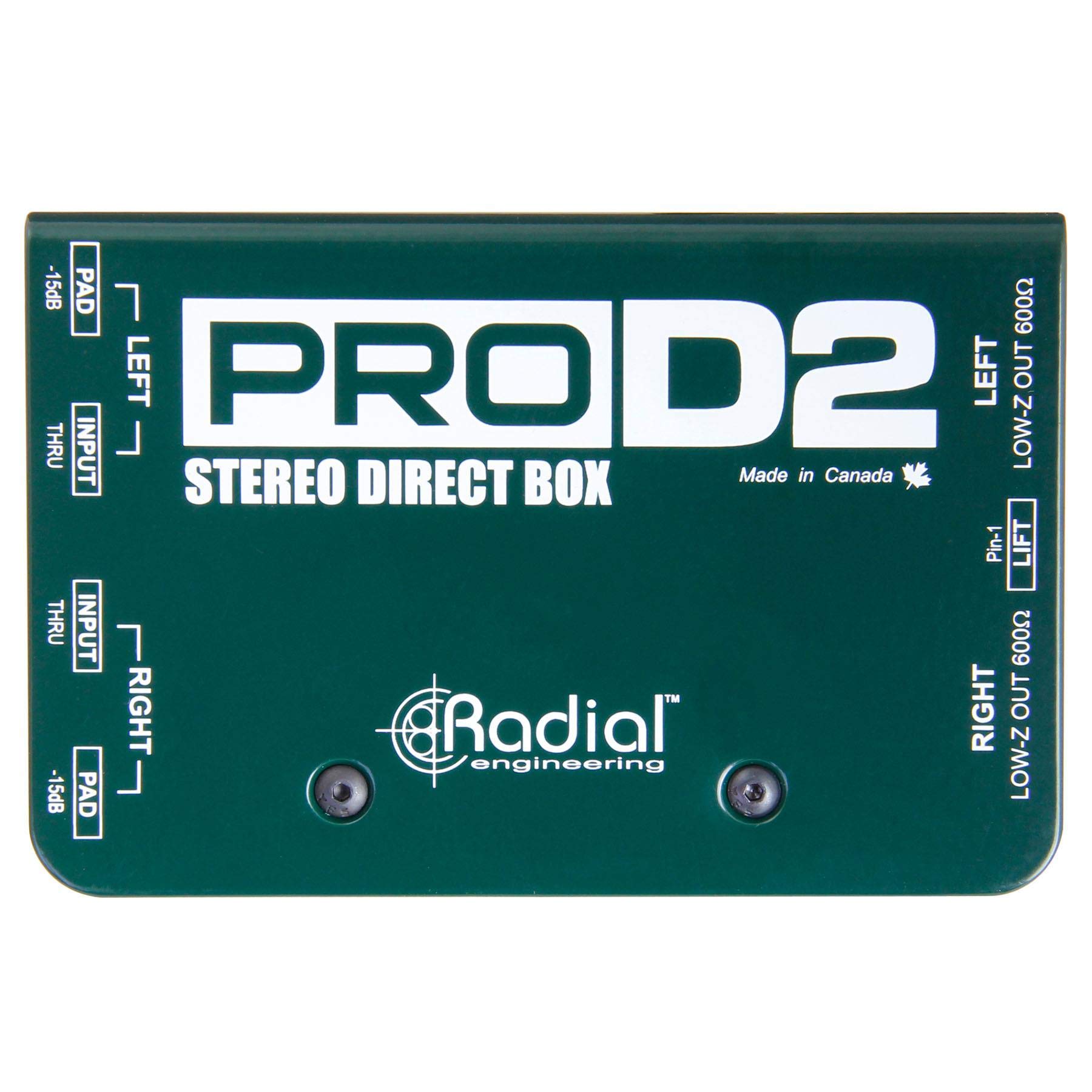 Radial Engineering ProD2 Passive Direct Box Bundle with Samson SR350 Professional Studio Headphones - Perfect for Live Performances & Recording Studios