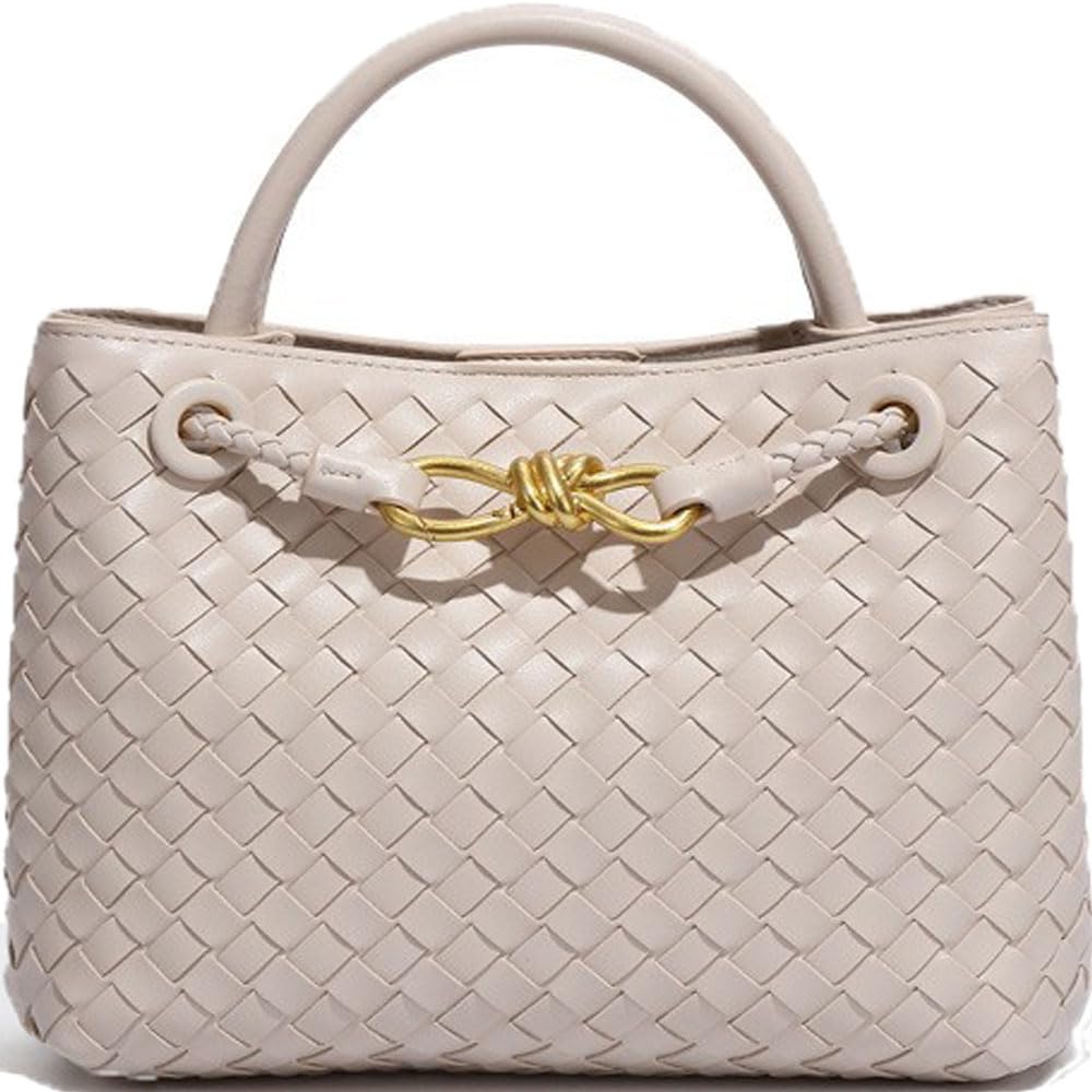 Stylish Women's Woven Crossbody Bag with Bowknot - Handwoven PU Leather Tote & Hobo Shoulder Purse - Perfect for Work, Travel, and Daily Use