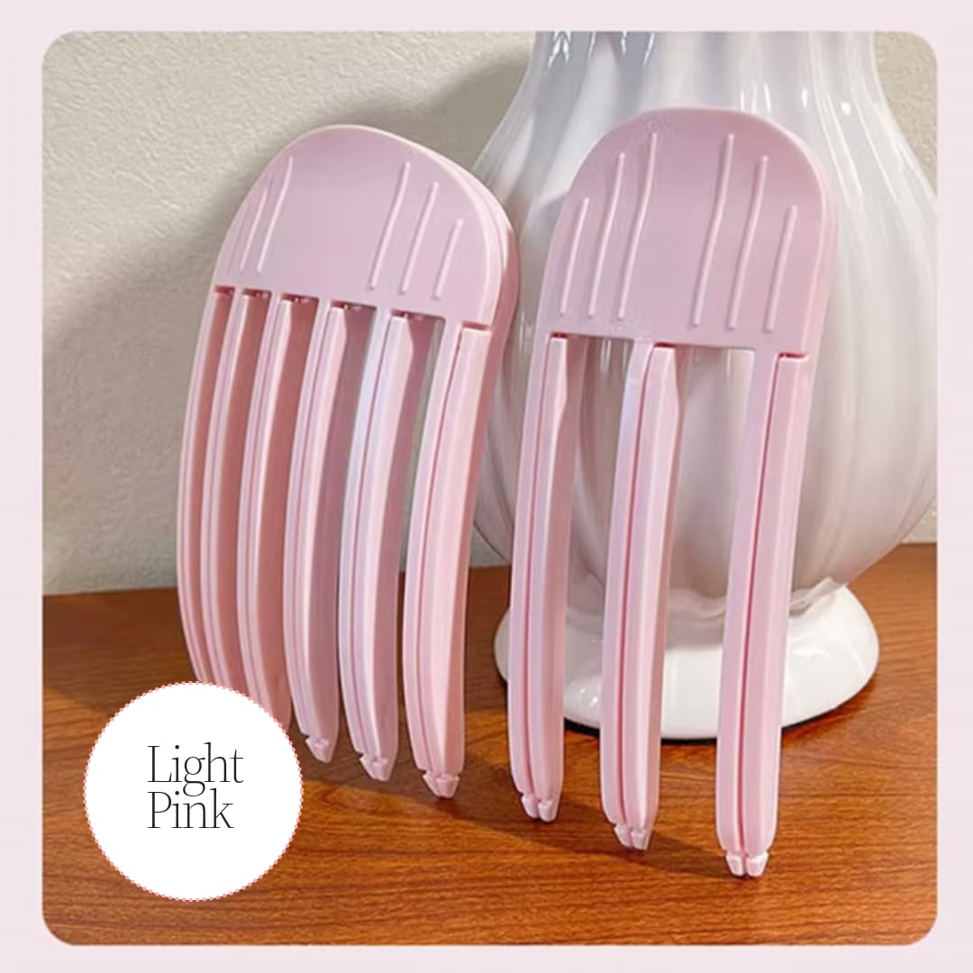 Voluminous Hair Root Booster Clips - Lift & Add Volume to Thin Flat Hair, Easy Use for Fluffy Bangs & Styling (Light Pink, 2-Pack) - Perfect for Home Salon Styling & Everyday Hair Care