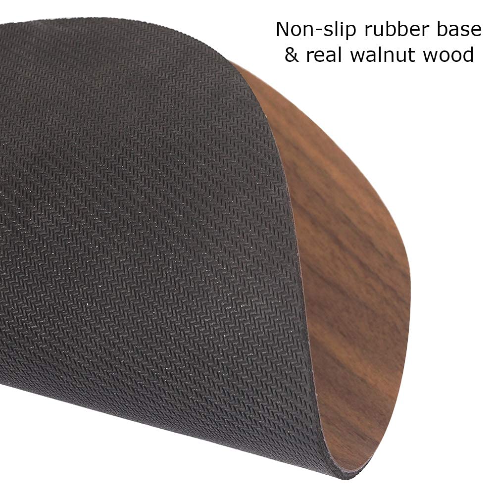 Premium Walnut Wood Gaming Mouse Pad - 9.4