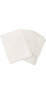 Premium 40 Sheets 8x6 Inch Watercolor Paper - 300gsm Textured Cotton Deckle Edge Handmade Paper for Artists, Calligraphy, Invitations & Letters - Perfect for Watercolor Painting, Wedding Stationery & Craft Projects