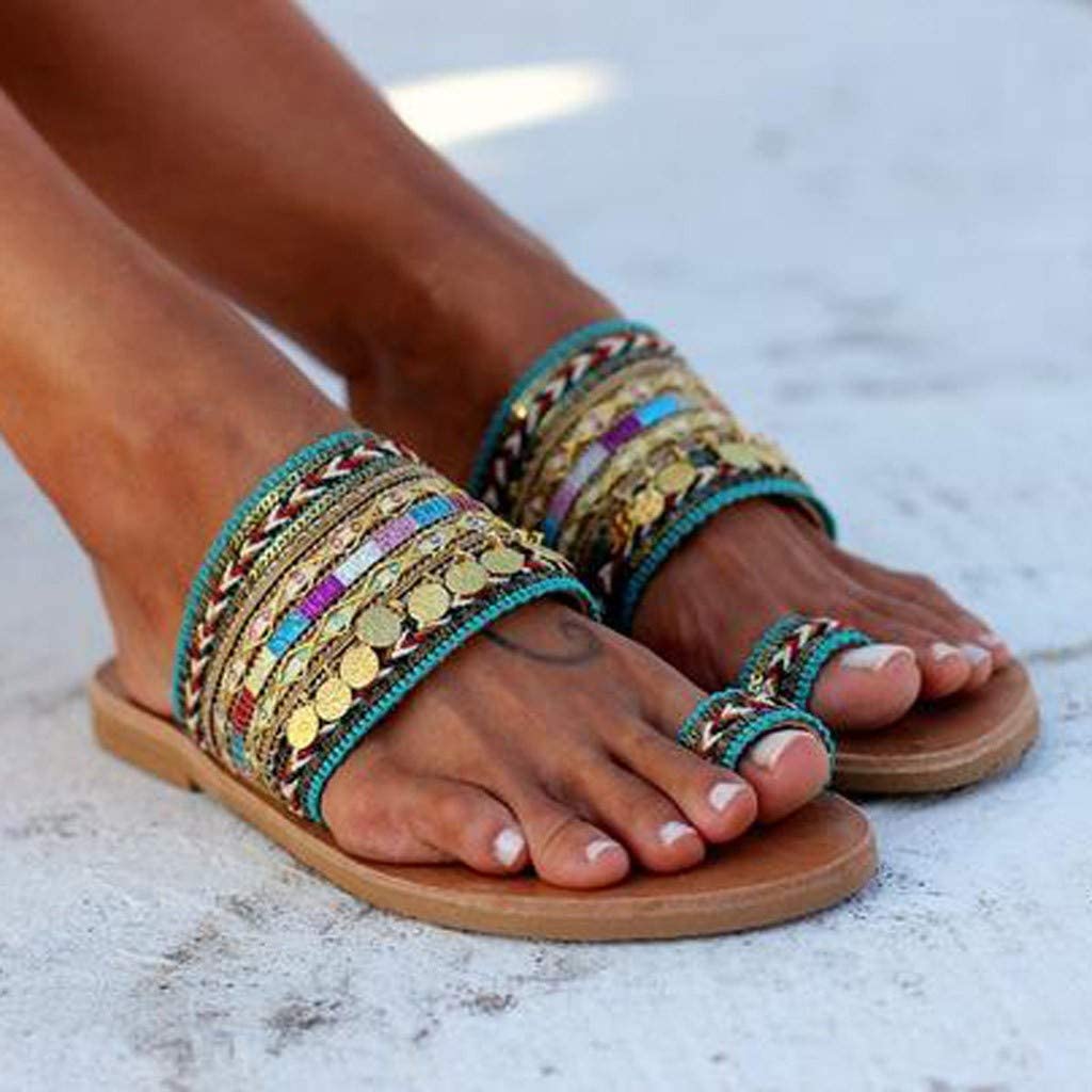 BORAMAX Women's Handmade Greek Style Flip Flop Sandals with Toe Ring - Comfortable Flat Beach Sandals for Summer, Vacation & Casual Wear