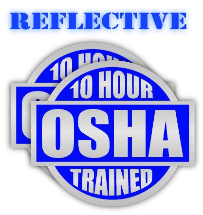 (Pair) Reflective Blue 10-Hour OSHA Certified Hard Hat Safety Stickers (2-Pack) | Durable Vinyl Decals for Lunch Box, Tool Box & Construction Gear | 2-Inch Industrial Work Safety Labels for Helmets, Equipment & Worksite Visibility