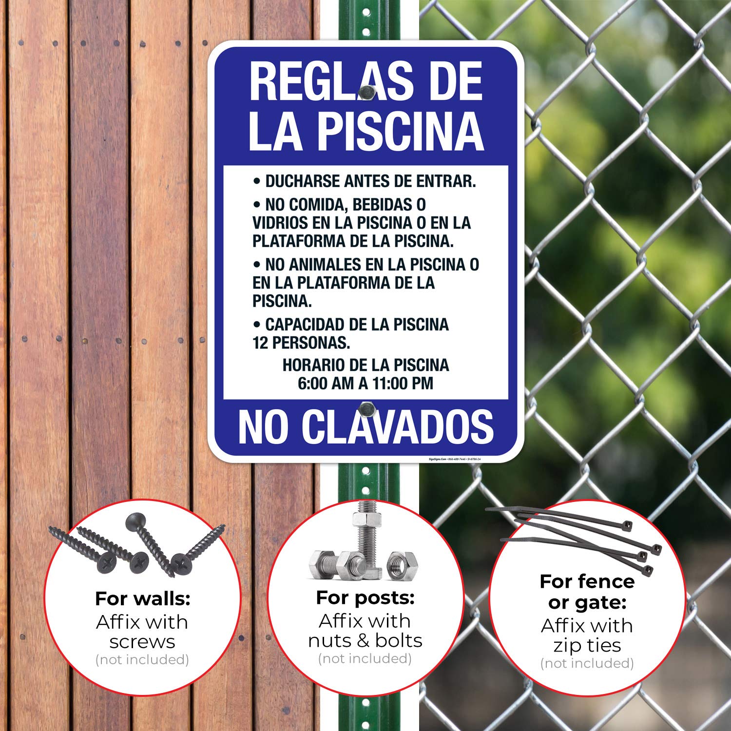 Pool Rules Sign - 18x24 Inches Rust-Free .063 Aluminum, Fade-Resistant for Indoor/Outdoor Use - Made in USA - Perfect for Backyard Pools, Community Centers & Water Parks